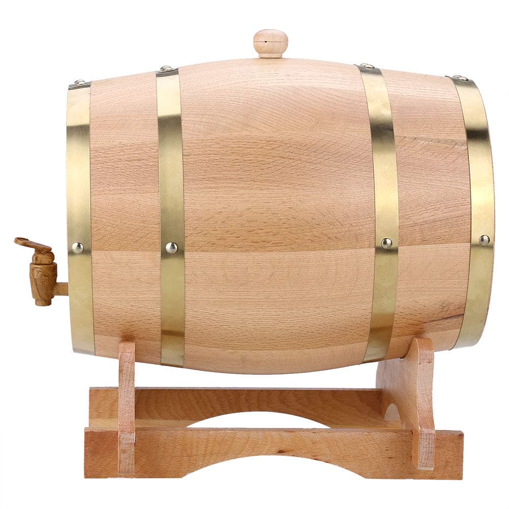 Oak Wine Barrel, Vintage Wood Keg Oak Timber Wine Barrel Whiskey Spirits Rum Beer Port Barrel Dispenser with Stand for Storage of Fine Wine, Spirits, Beer, and Liquor. Best Gift!(10L)