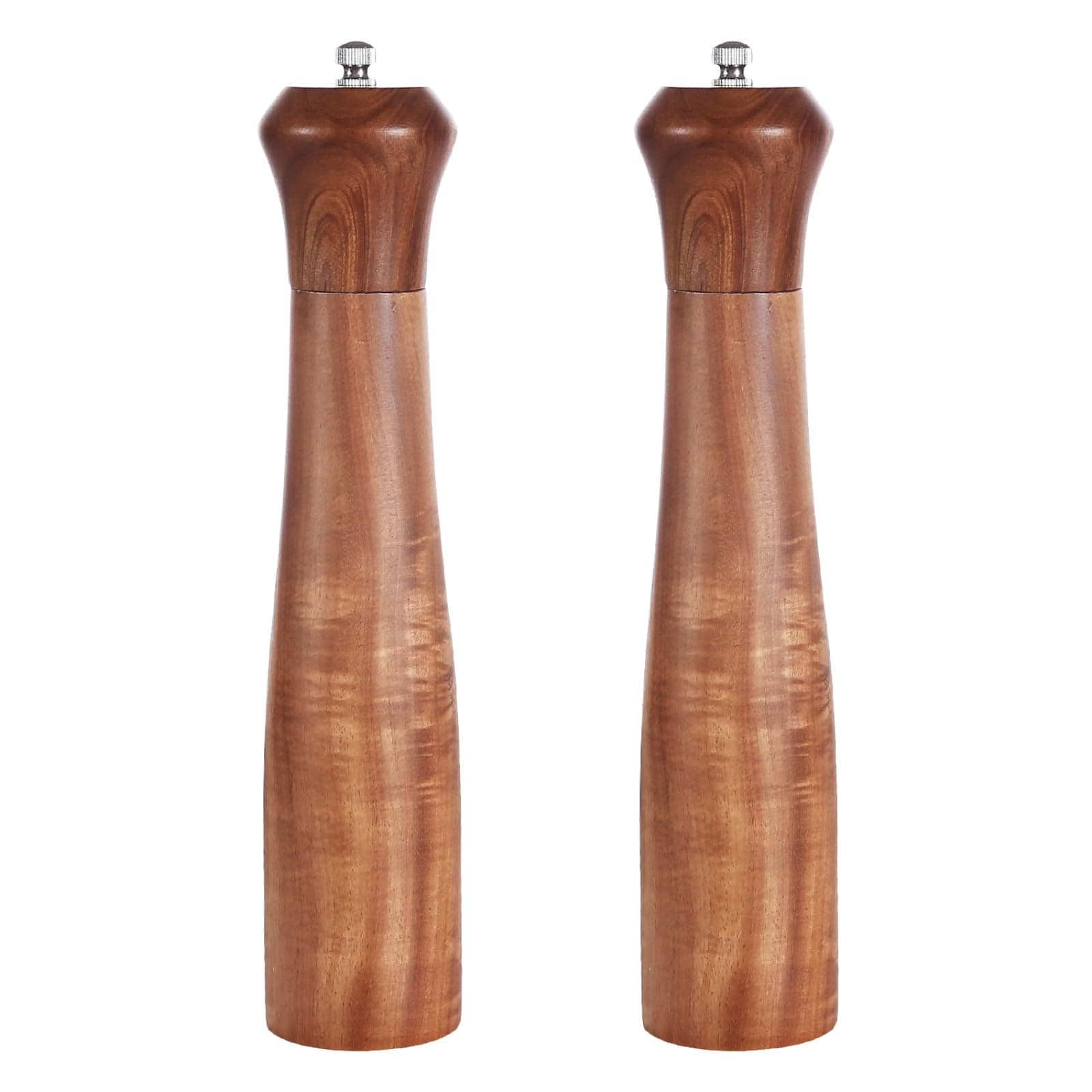 KKC Salt and Pepper Grinder Set Wood - Wooden Salt and Pepper Grinder Mills (25.4 cm (Style 1) X 2)