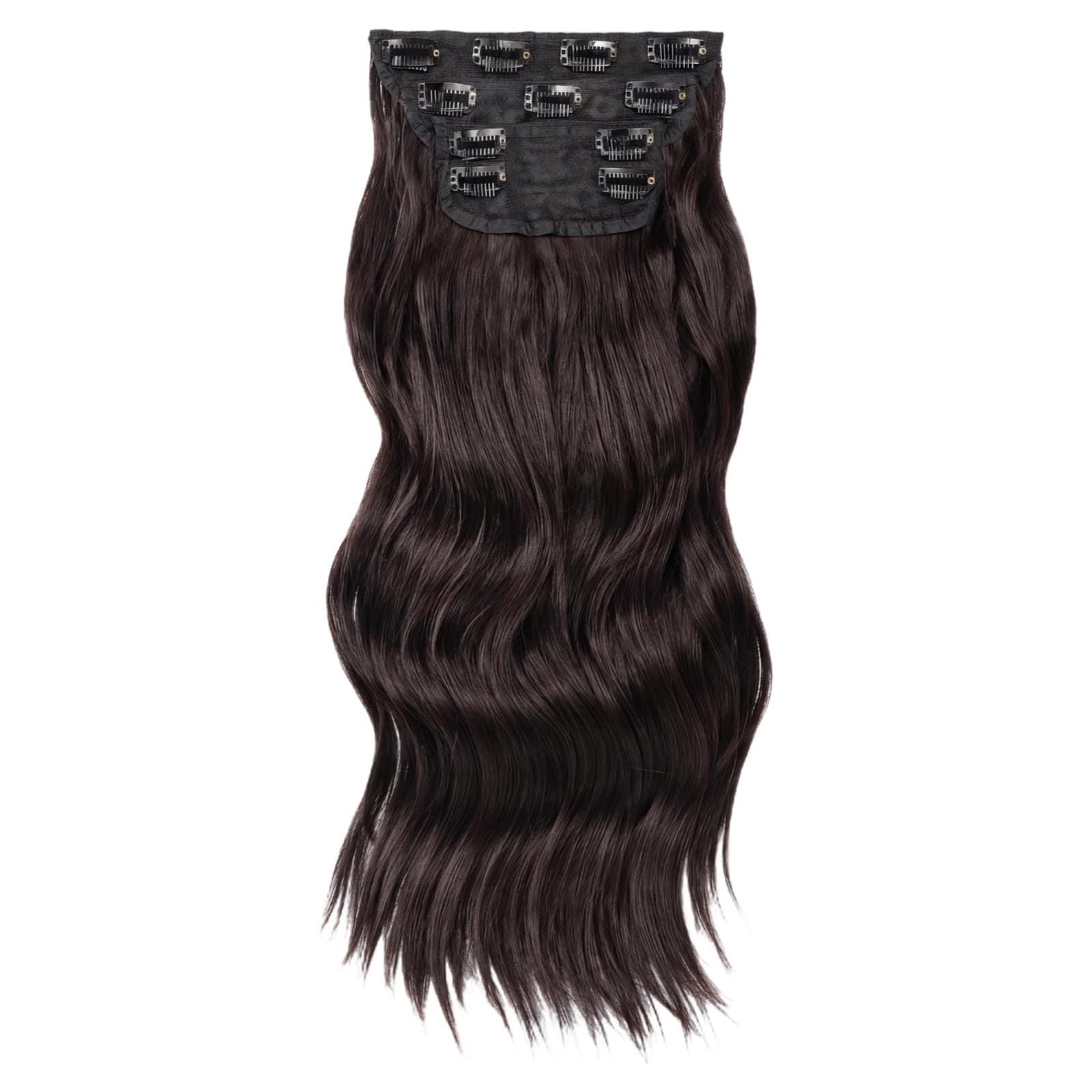4-piece Clip in Hair Extensions, 20 Inch Dark Brown, Heat Friendly Synthetic Curly Hair, Easy to Style and Blend, Enhance Volume for a Full Look