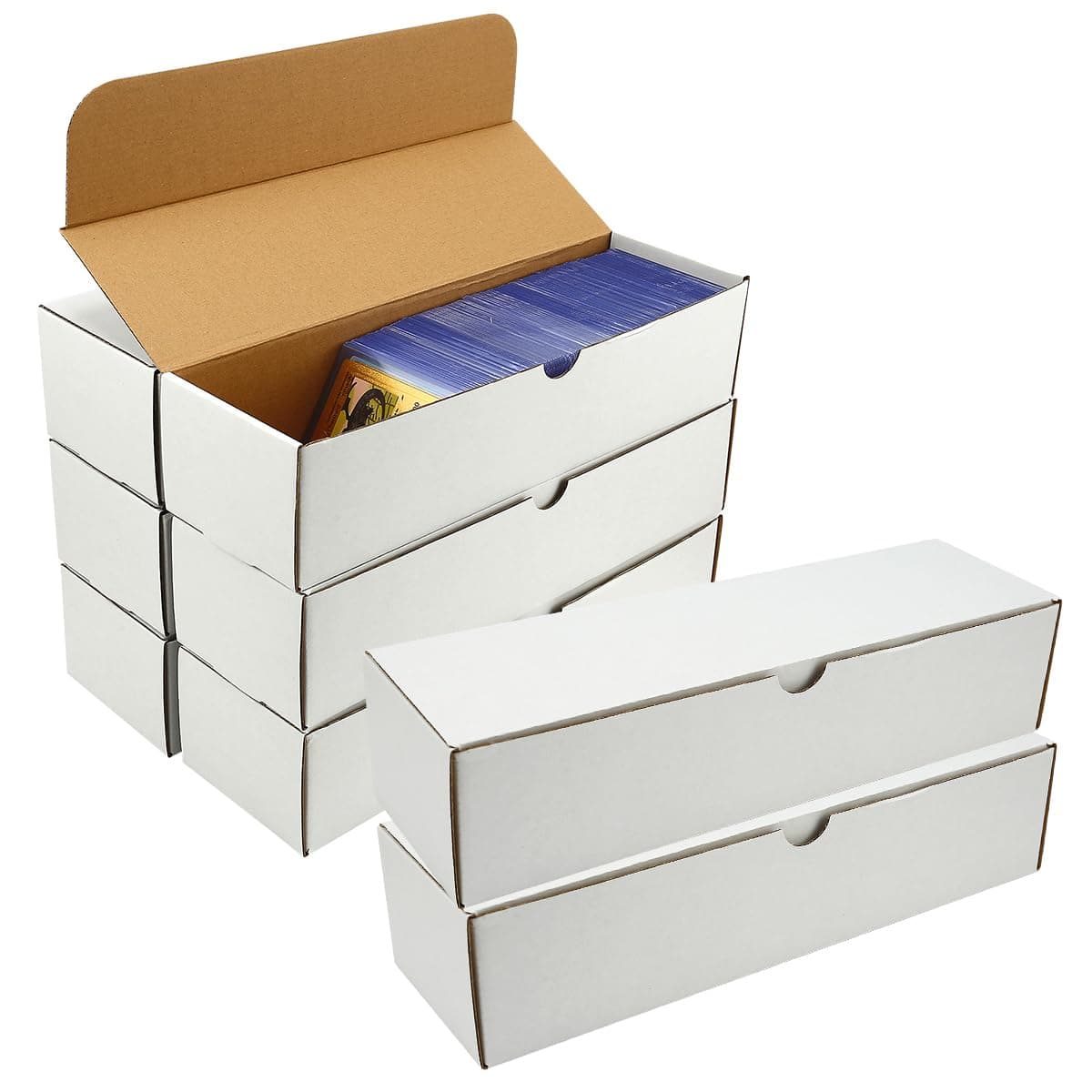 Trading Card Storage Box,8-Pack-6400 Count Corrugated Cardboard Card Box With Mtg/Magic/TCG Storage and Collection,Labels For Card Storage Box