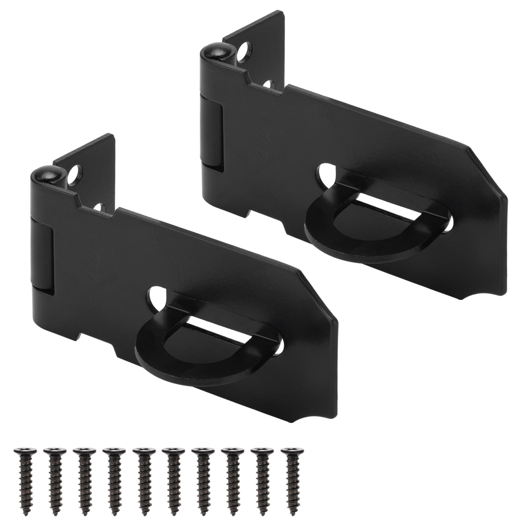 TIBEGOLD 3 Inch Door Lock Hasp Latch, Security Packlock Clasp Hasp Lock Latch, Stainless Steel Gate Lock Hasp for Outdoor Fence Gate,Barn Door, Cabinet, Drawer, Brushed Finish with Screws, 2 Pack