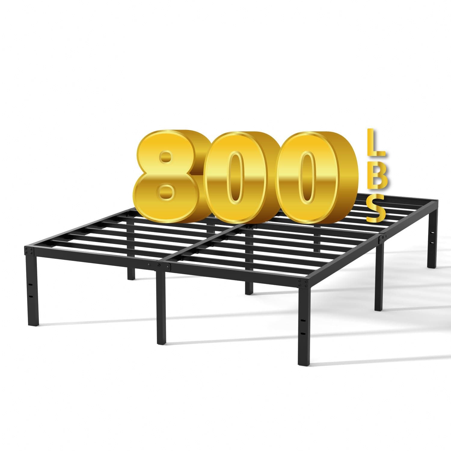 VENI HOME 14 Inch Full Size Bed Frame, Heavy Duty Metal Platform Bed Frame Full No Box Spring Needed,Easy Assembly, Noise Free, Black