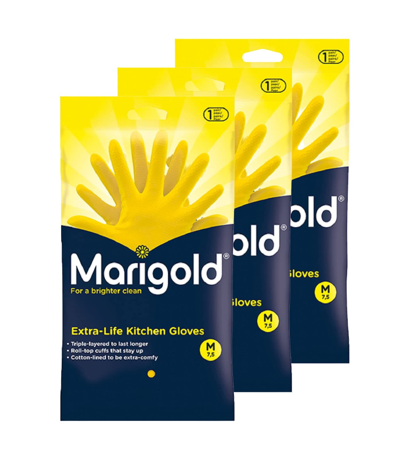 Marigolds Extra Life kitchen Glove Medium 1 x 3 pairs by Marigold