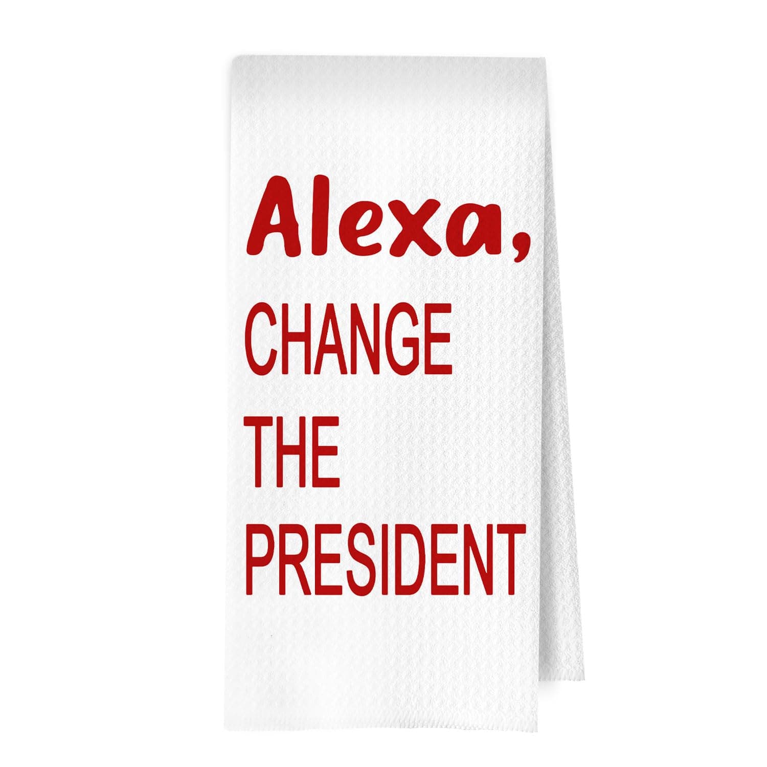 ERYBHKRTYH Funny Political Kitchen Towels - Funny Decorative Waffle Dish Towels, Change The President Hand Tea Towel, 16x24 Inches - Red