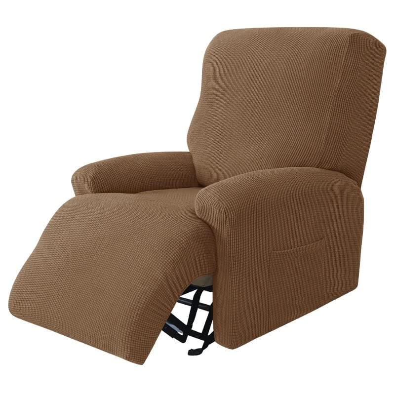 HUAOSCN 4 Pieces Recliner Slipcover Stretch Jacquard Fabric Lazy Boy Chair Covers Recliner Sofa Cover with Side Pocket Anti-Slip Fitted Recliner Cover with Elastic Bottom (Color : X)