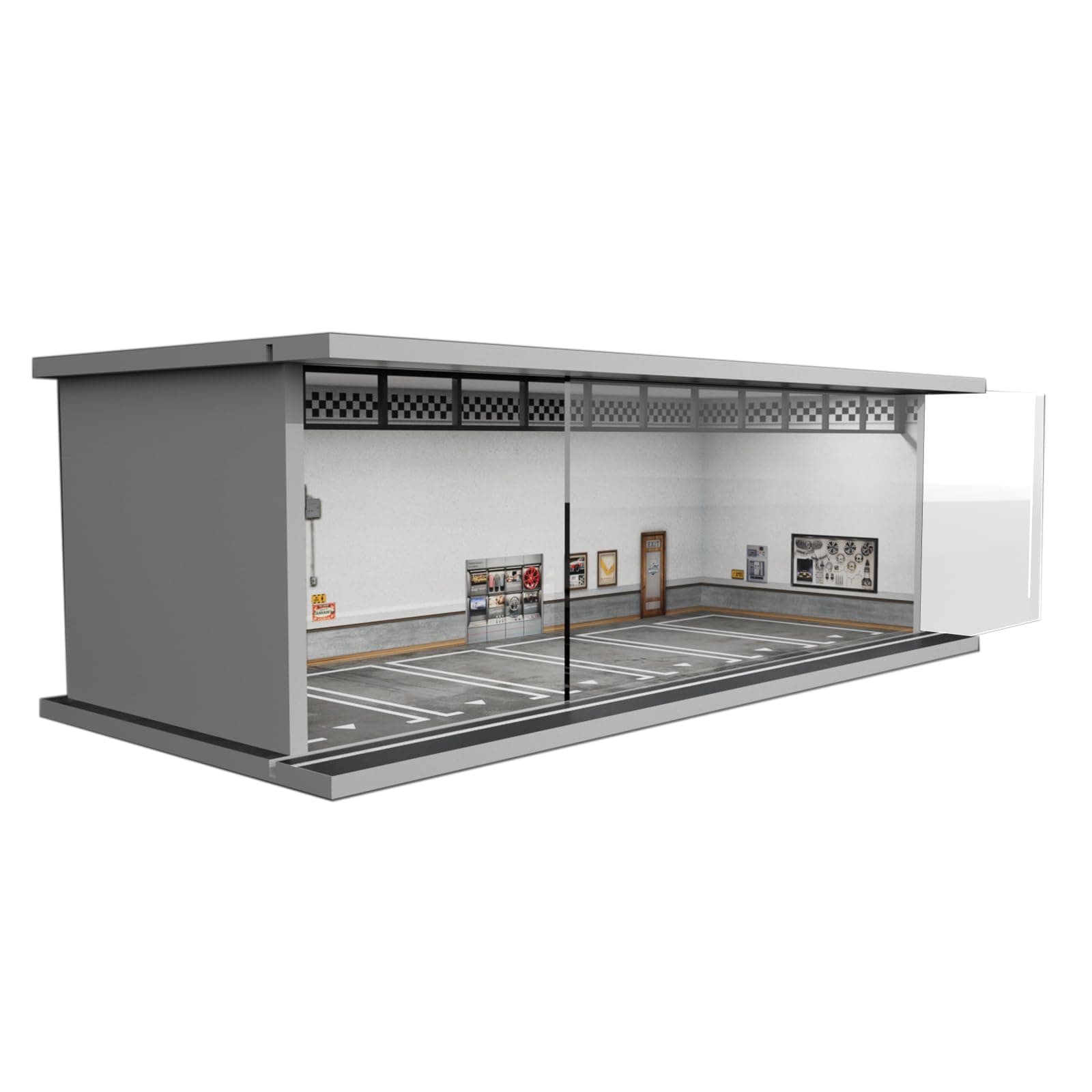 Bivitre 1/64 Diorama Display Case with LED Lights for 1/64 Scale Model Car