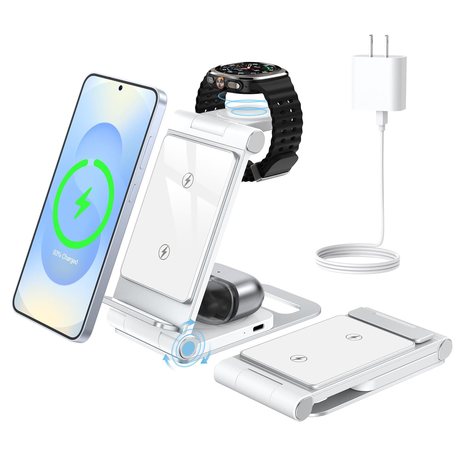 Wireless Charger for Samsung 3 in 1 Wireless Charging Station Stand