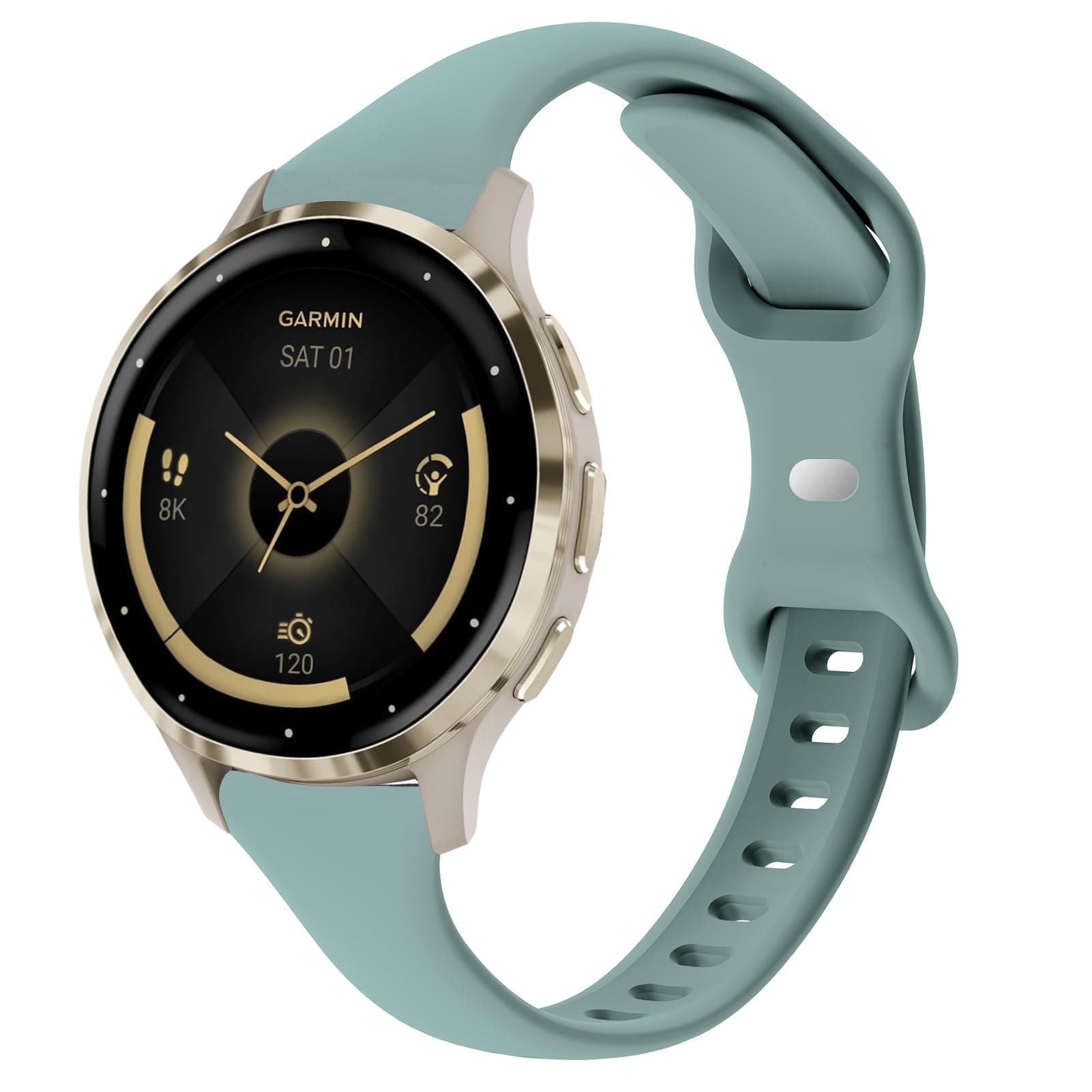 TUCOMO 18mm Slim Silicone Watch Bands Compatible with Garmin Venu 3S / Venu 4 41mm/ Vivoactive 4S / Venu 2S / Vivomove 3S/Forerunner 255s/265S, Thin Soft Narrow Sport Wristband Straps for Women Men