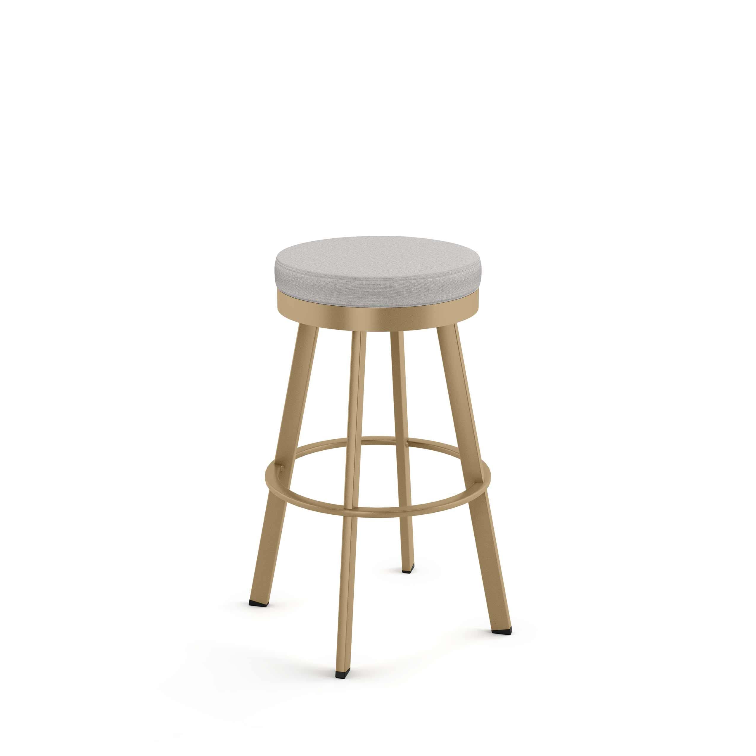 Amisco Swice 26 in. Swivel Counter Stool - Light Grey Polyester/Golden Metal
