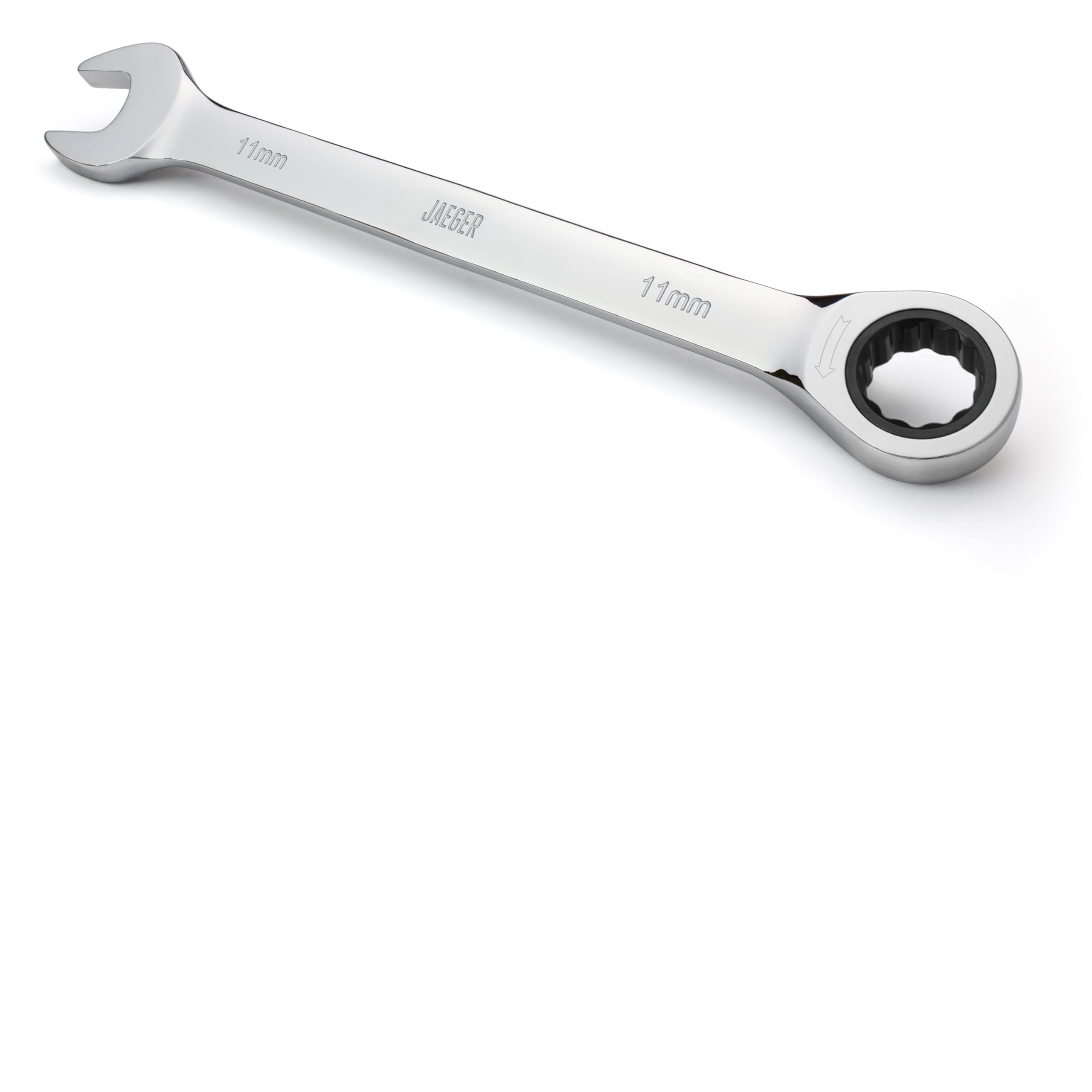 Jaeger 11 mm Ratchet Wrench with 90-Tooth Ratcheting Precision and Hardened, Polished Steel for Projects with Metric Tight Spaces