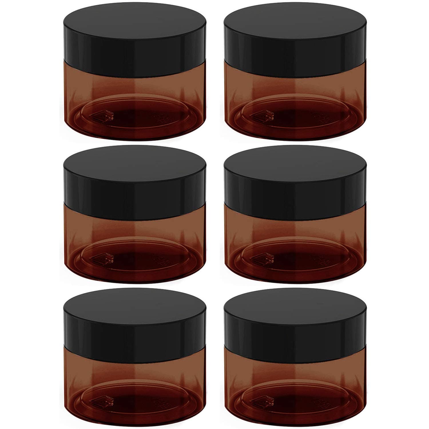 4 oz Plastic Cosmetic Jars for Lotion, ointment, Beauty Products 6 Pcs