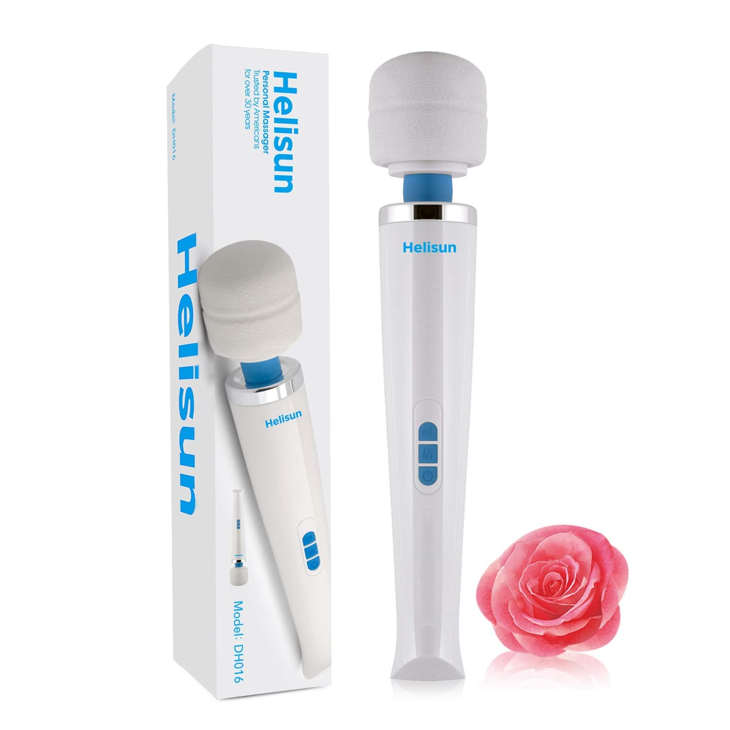 Handheld Cordless Personal Wand Massager - 8 Powerful Speeds and 20 Patterns - echargeable Hand Massagers for Sore Muscles - Hand Held Massage Tool for Neck & Back