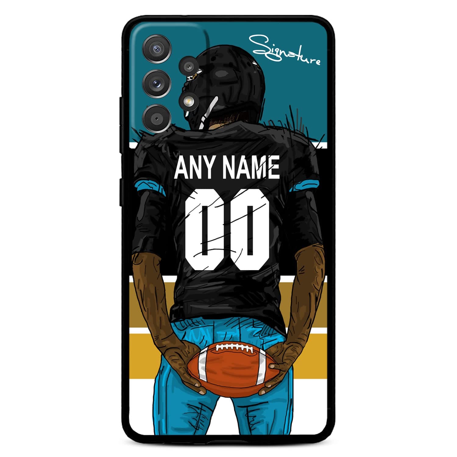 VNGDA Custom Name & Number Phone Case for Samsung Galaxy S26 S25 FE S24 S23 S22 S21 S20 + Ultre S21 Plus,DIY Design Football Playe Liquid Silicone Phone Cover(Jacksonville)