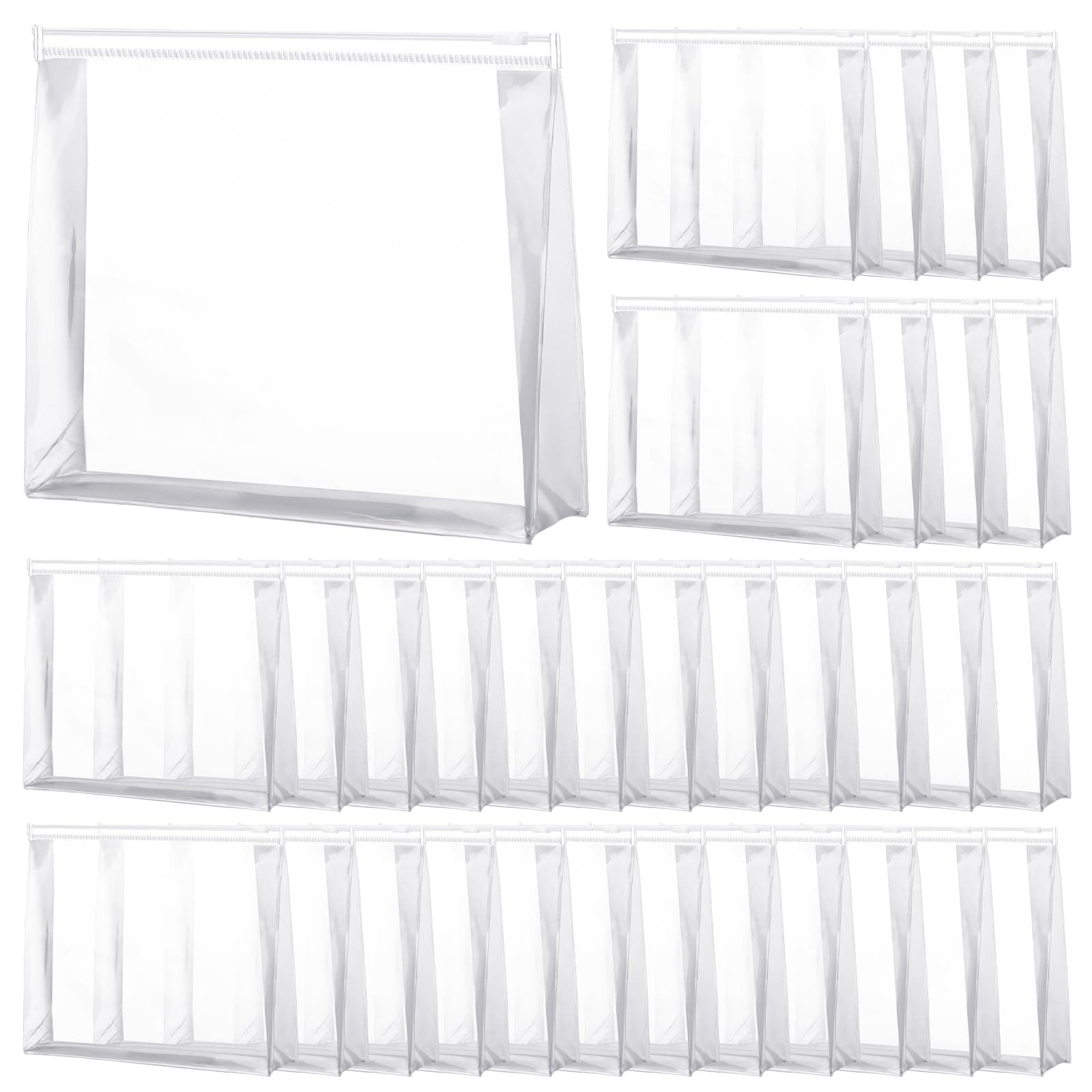 Xuniea Mini Clear Zipper Makeup Bags, Transparent, 11.8 x 9.7 x 2.4, Transparent