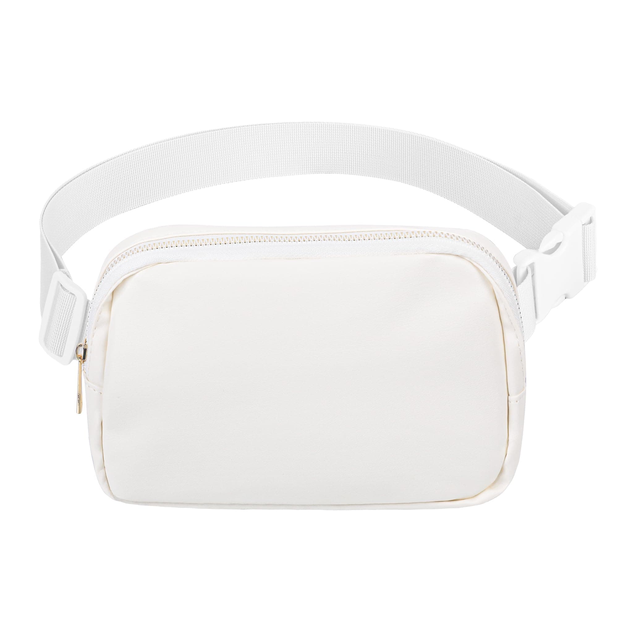 VOROLO Fanny Pack For Women And Men Crossbody Bag Belt Bag with Adjustable Strap Graduation Gifts PU White
