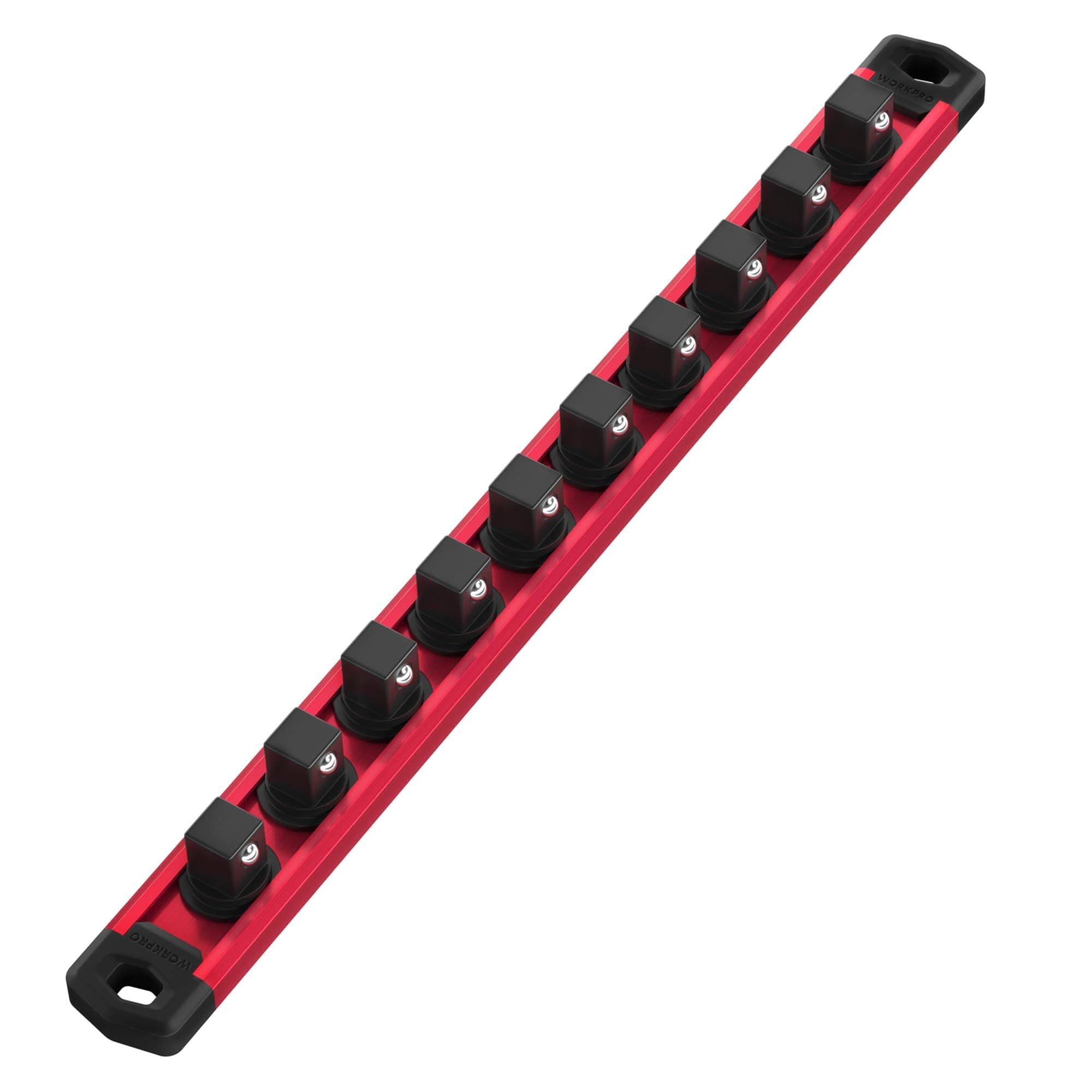 WORKPRO Magnetic Socket Organizer, Heavy Duty 1/2-Inch Drive Socket Rail