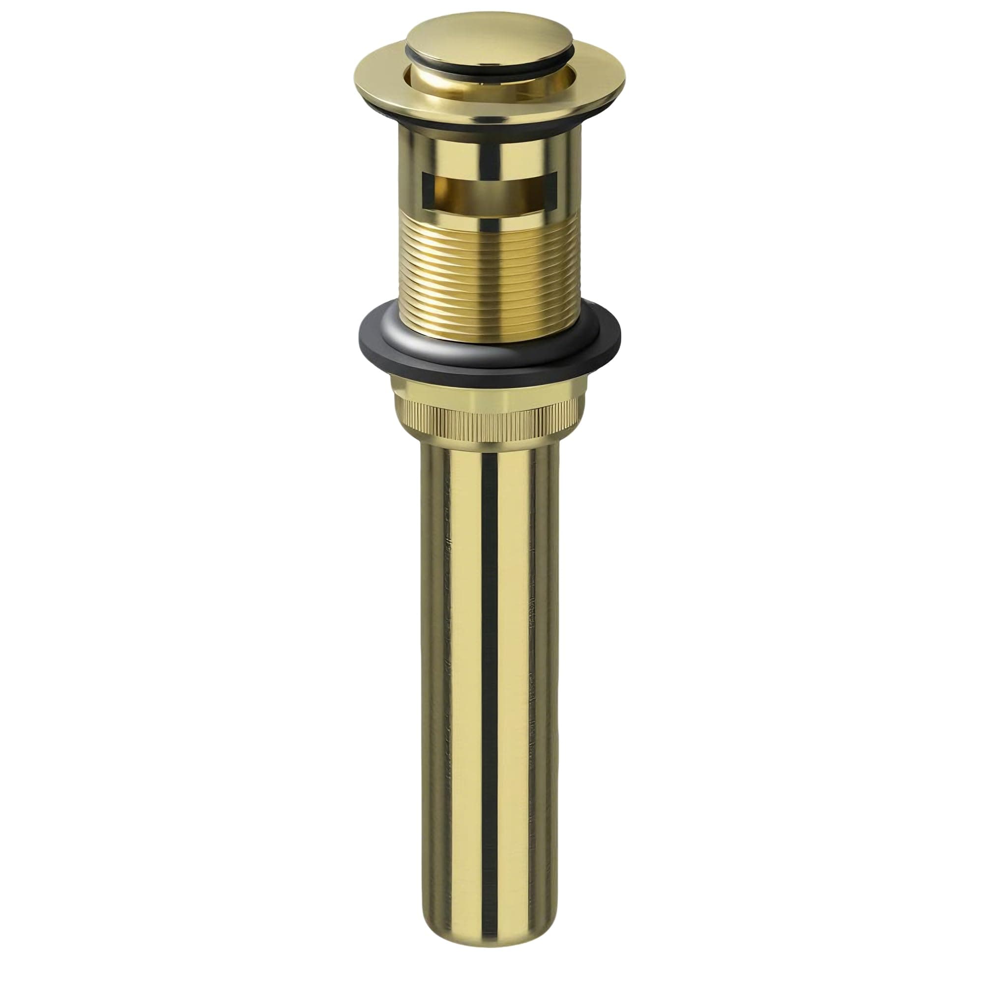 All Metal Brass Pop Up Sink Drain with Overflow, Brushed Gold