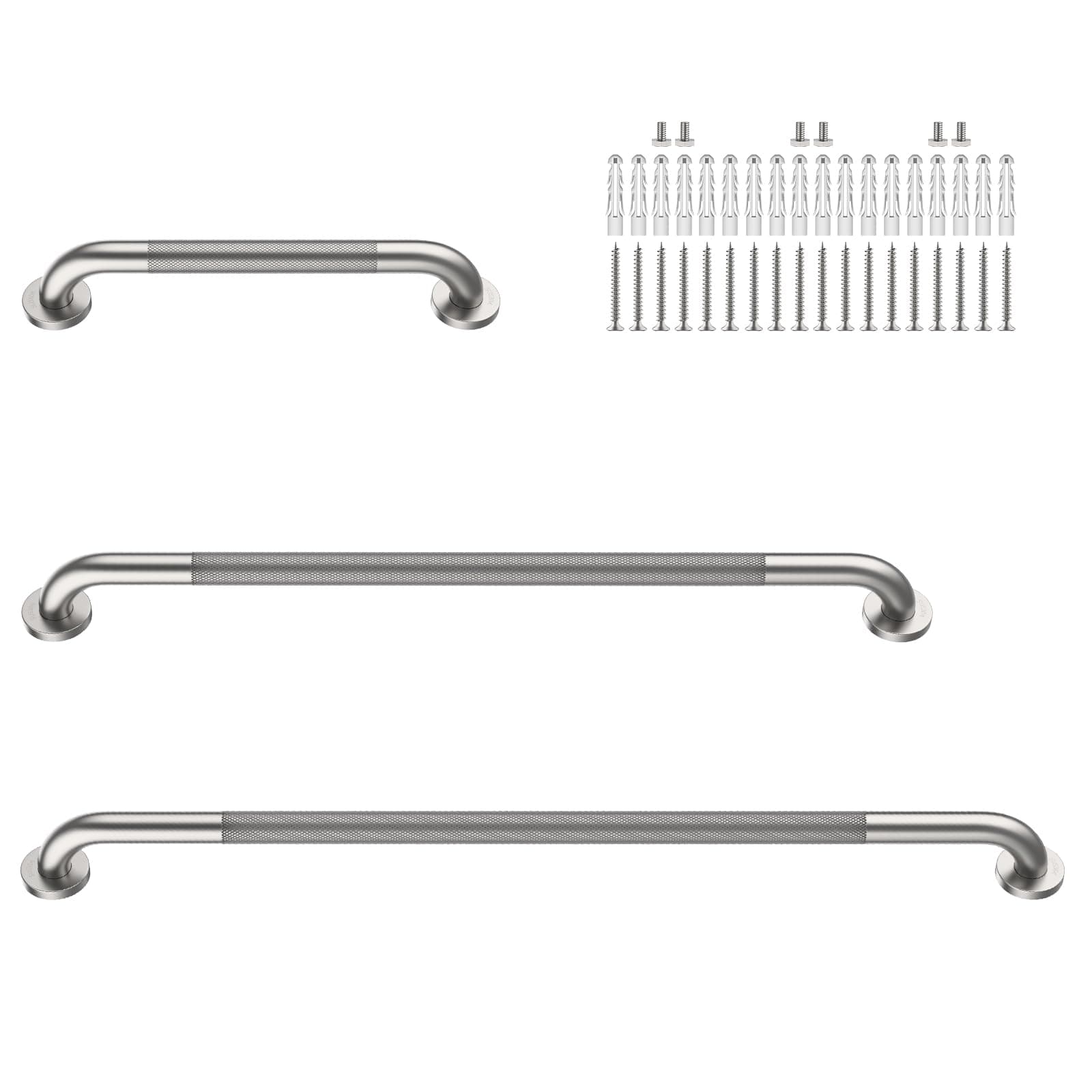 Munzong 3 Pack Shower Grab Bar for Commercial, Brushed Nickel 18"36"42"