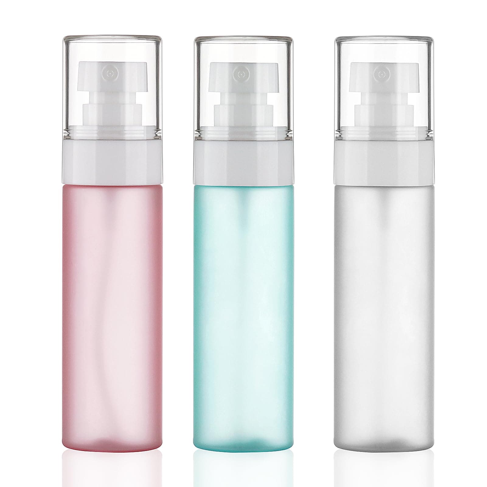 Kitchen GIMS Travel Spray Bottles TSA Approved 3 Pack, Green, Pink, Clear, 65 ml, Classic