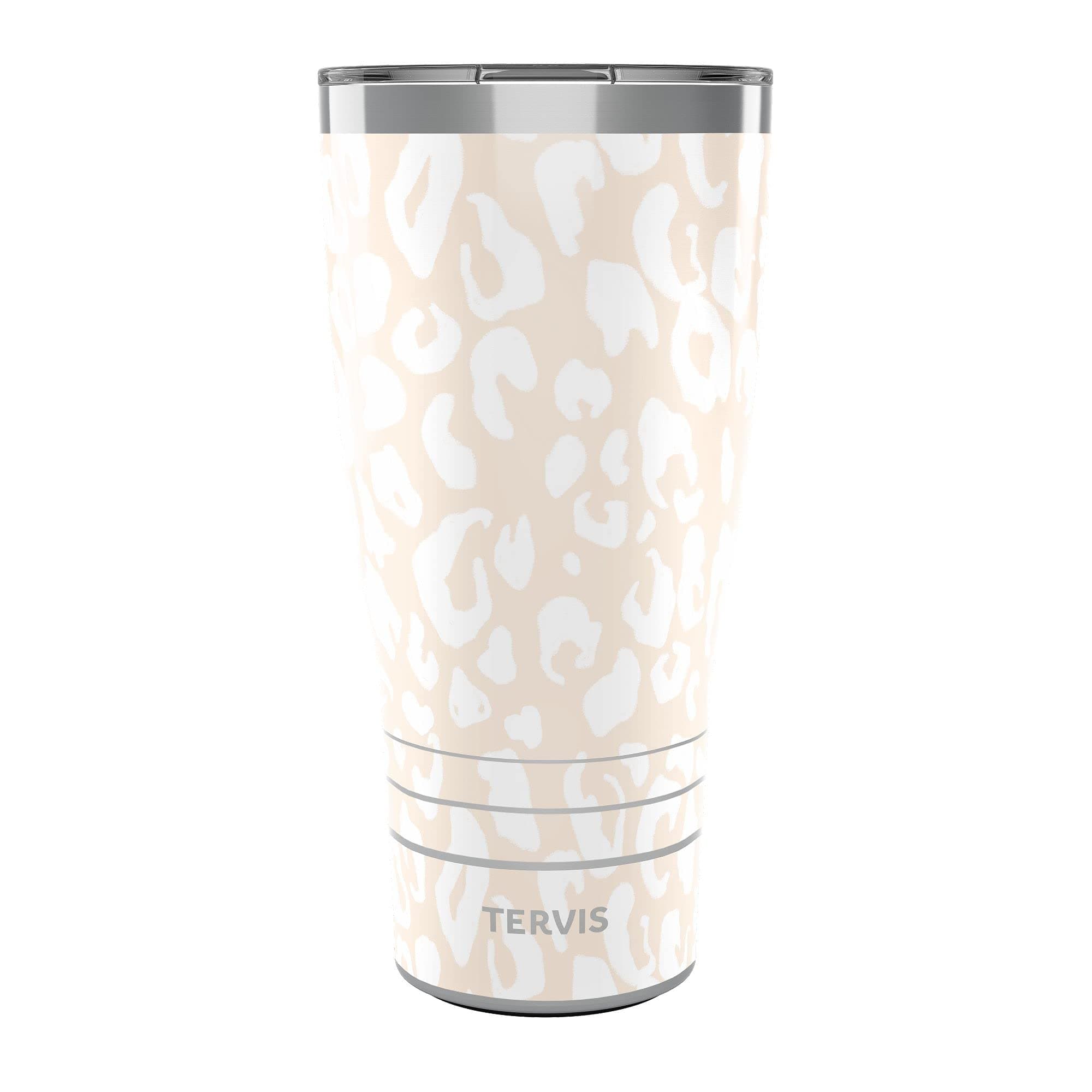 Tervis Traveler Leopard Collection Triple Insulated Tumbler Travel Cup Keeps Drinks Cold & Hot, 30oz - Stainless Steel, Frost