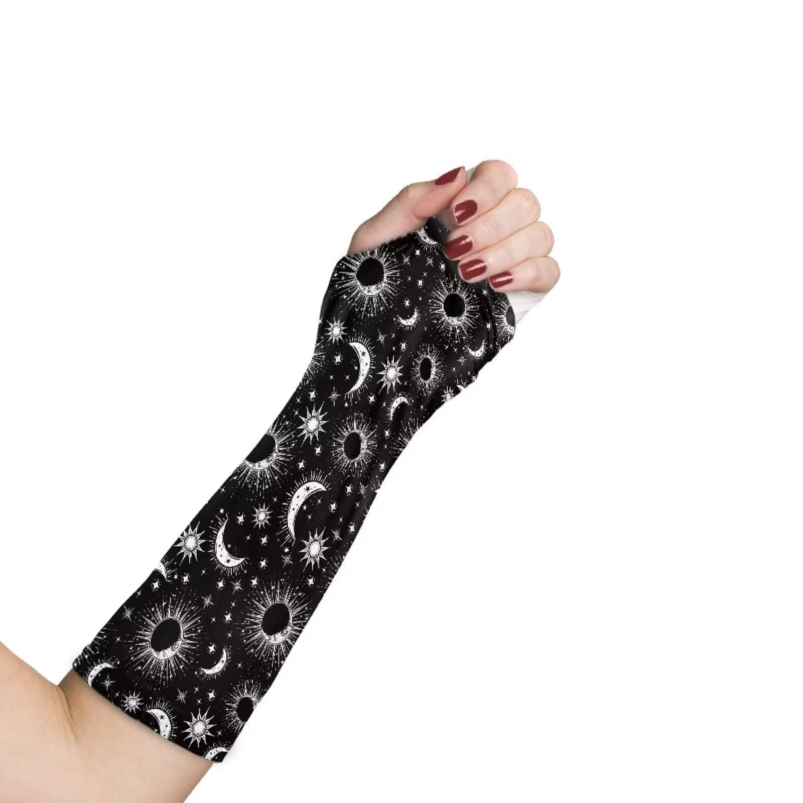 Luarisgur Cast Cover Arm Cast Sleeve Moon and Sun Arm Decorative Cast Cover Washable Arm Cast Protector Elastic Cast Wound Scratcher Protector Sleeves for Arm Medium