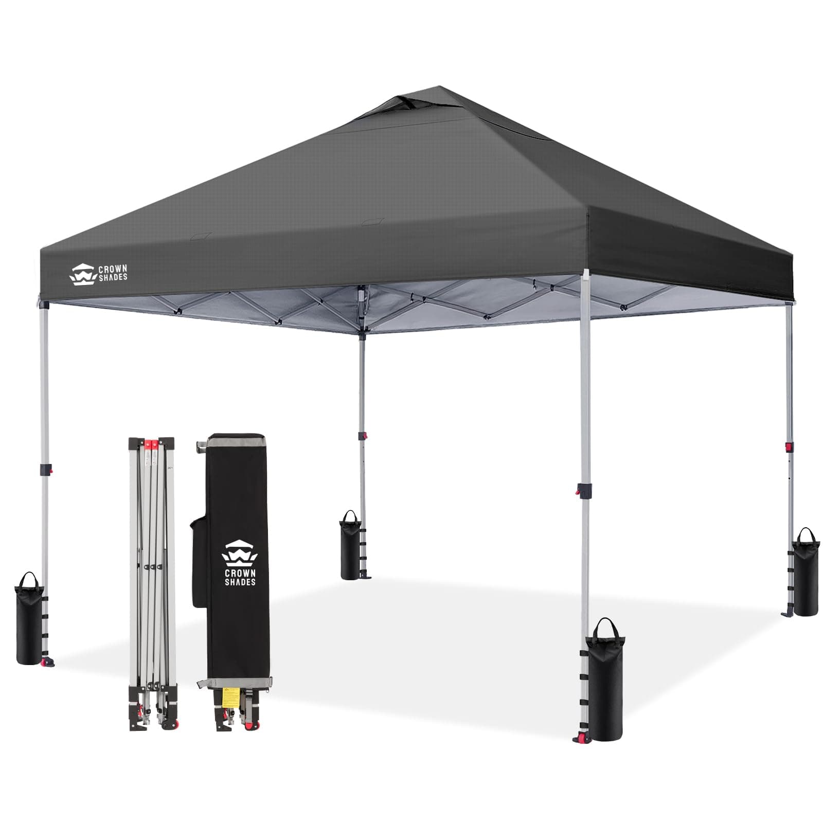 CROWN SHADES 10x10 Pop Up Canopy Tent, Gird Grey