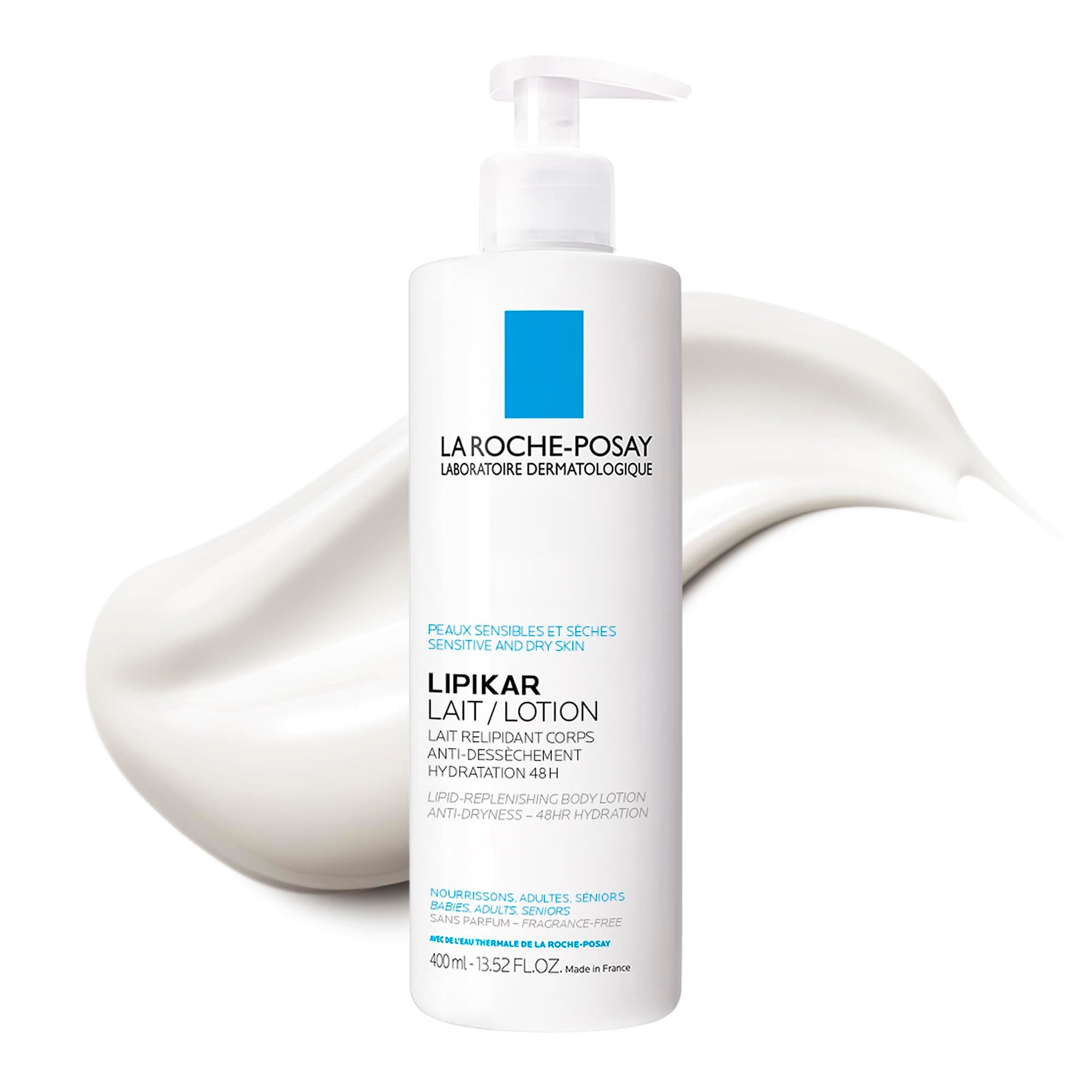 La Roche-Posay Body Lotion, Lipikar Body Lotion Daily Repair Moisturizing Lotion with Shea Butter and Glycerin, Fragrance Free, Paraben Free, 400mL