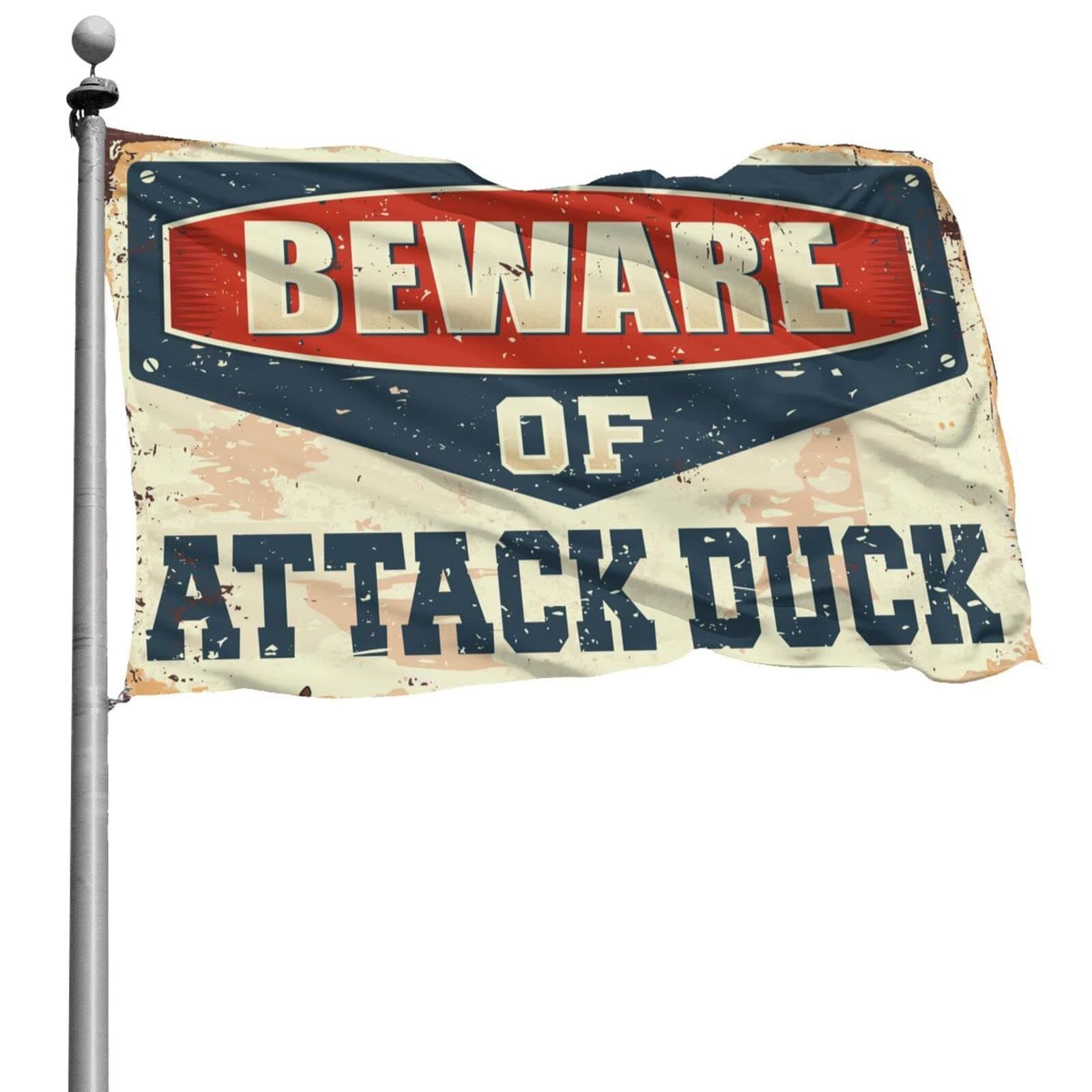 COTECI Room Flags For Teens Beware Of Attack Duck Flag Cool Stuff For Your Room Teens Stuff (Size : 30X45CM)