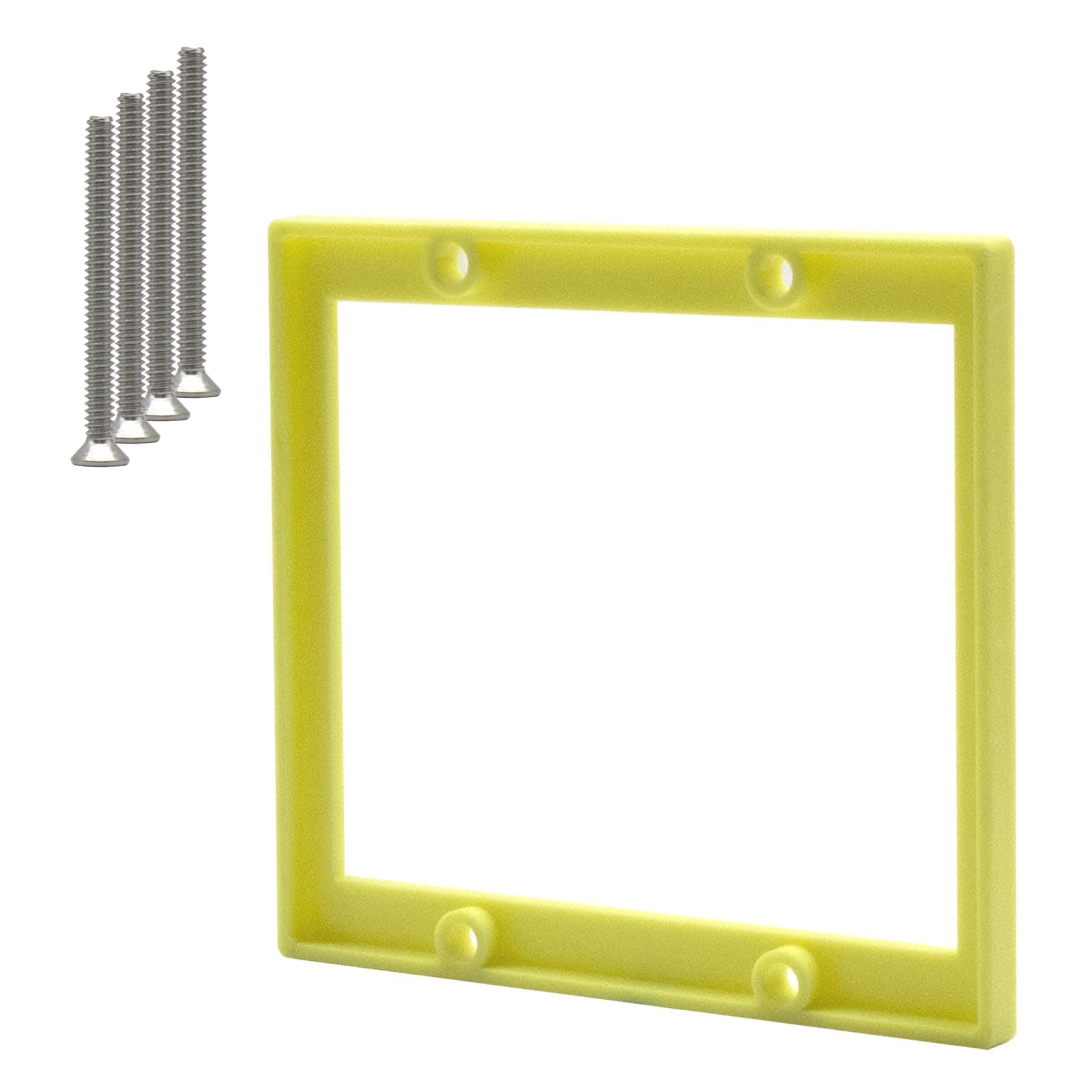 XGGYA 1/4” Double Gang Receptacle Outlet Box Extender,Yellow Box Extender 2 Gang with Screws,Complies with Applicable Electrical Codes,1Pack