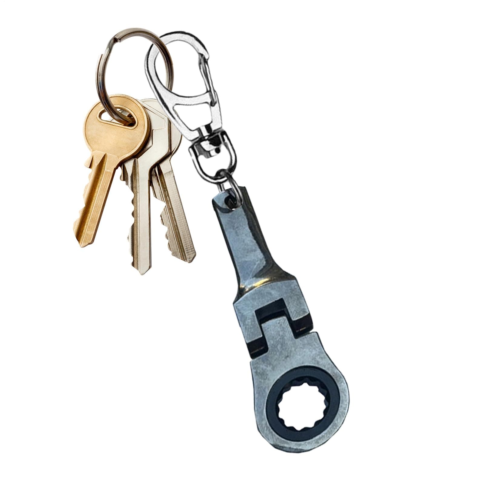 WJnflQN Keychain Wrench,Compact 10mm Ratchet Wrench Keychain - Compact Ratchet Wrench Keychain High Hardness Hardware Tool for Men