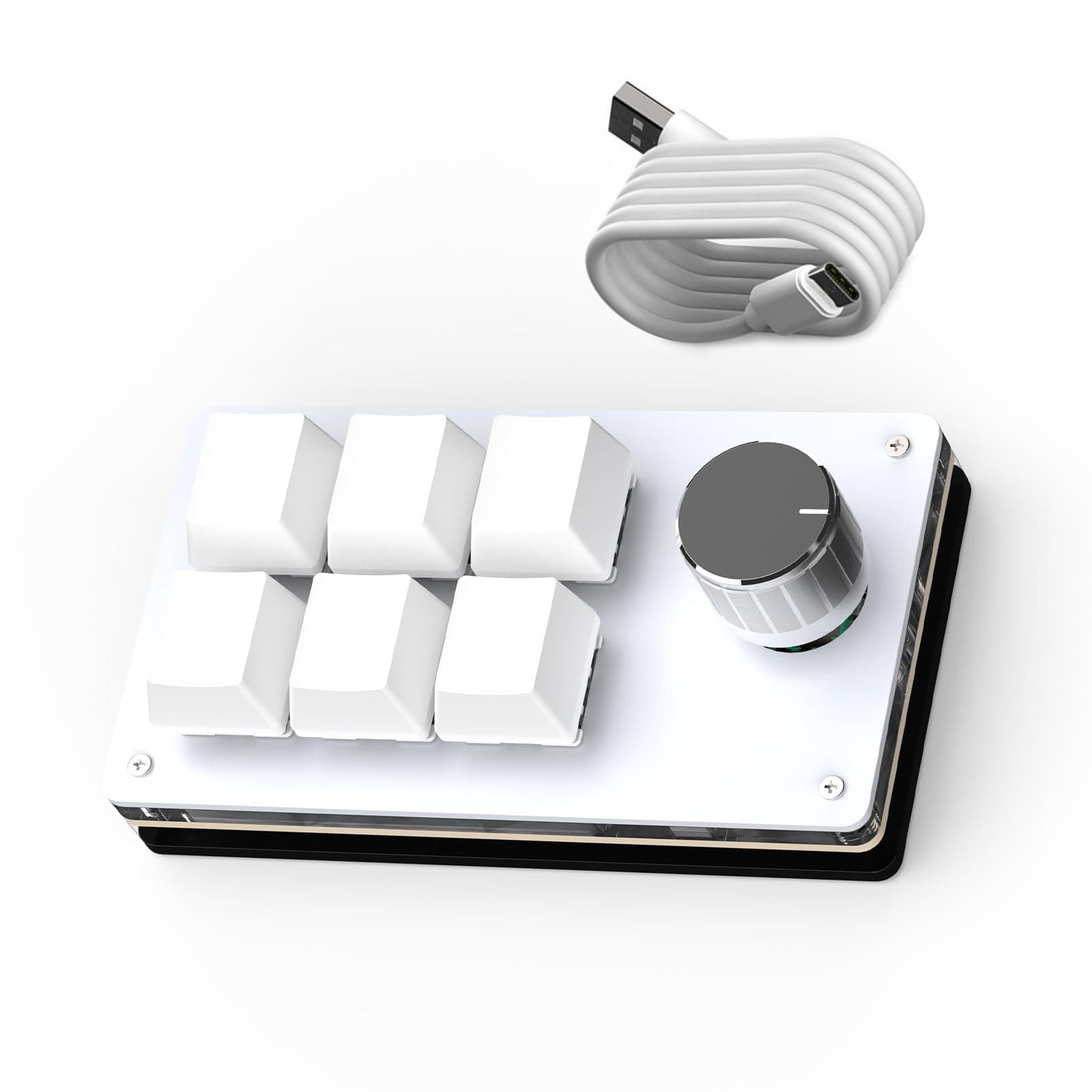 SIKAI CASE Programmable Macro Keyboard, 6 Key Mechanical Gaming Keypad, Custom Knob KeyPad, Hot swappable Switch Gaming Keyboard, Wired programmable keypad with Drawing Programming Video