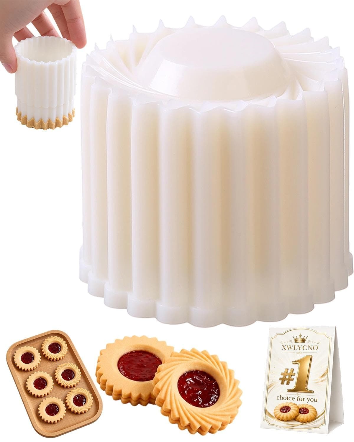 Creative Double-Ended Pastry Mold Nonstick Cookie Press Stamps for Baking