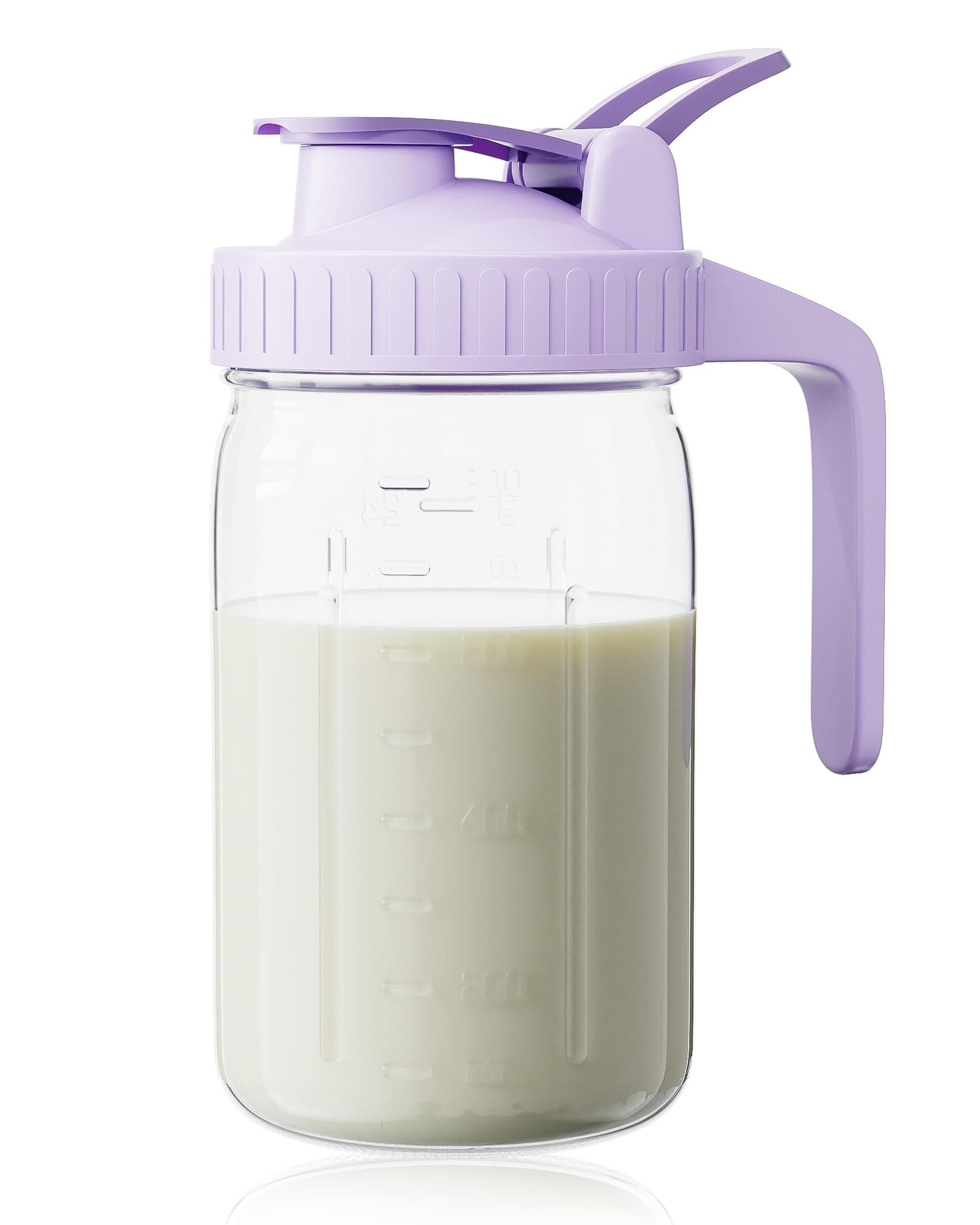 32 oz Breast Milk Pitcher, Glass Mason Jar Pitcher with Lid