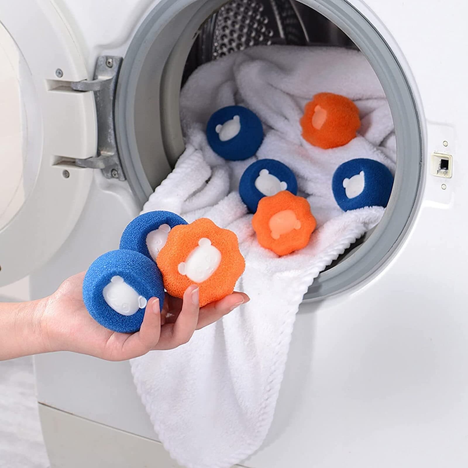 GHKAEYC 3PCS Reusable Hair Remover Washing Machine Laundry Ball Dryer Ball for Clothing Dog Cat Pet Hair Remover (Blue), 5cm