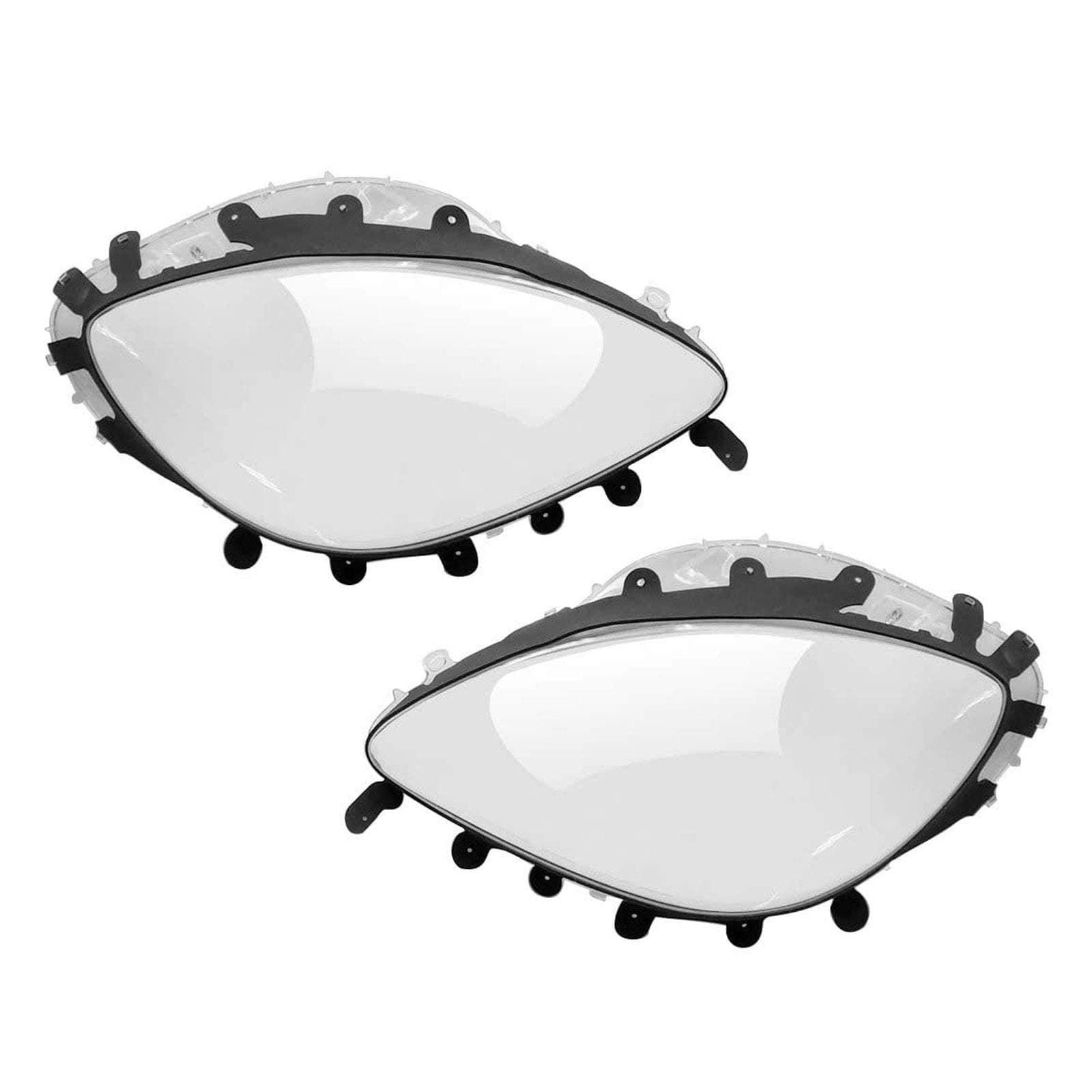 NewYall Pair Left and Right Clear Headlight Lens Covers with Gaskets