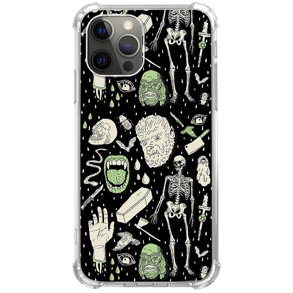 Witchy Skull Art Case Compatible with iPhone 15 Pro Max, Aesthetic Dark and Green Witchcraft Skeleton Bones Case for iPhone 15 Pro Max, Trendy Cool TPU Bumper Phone Case Cover