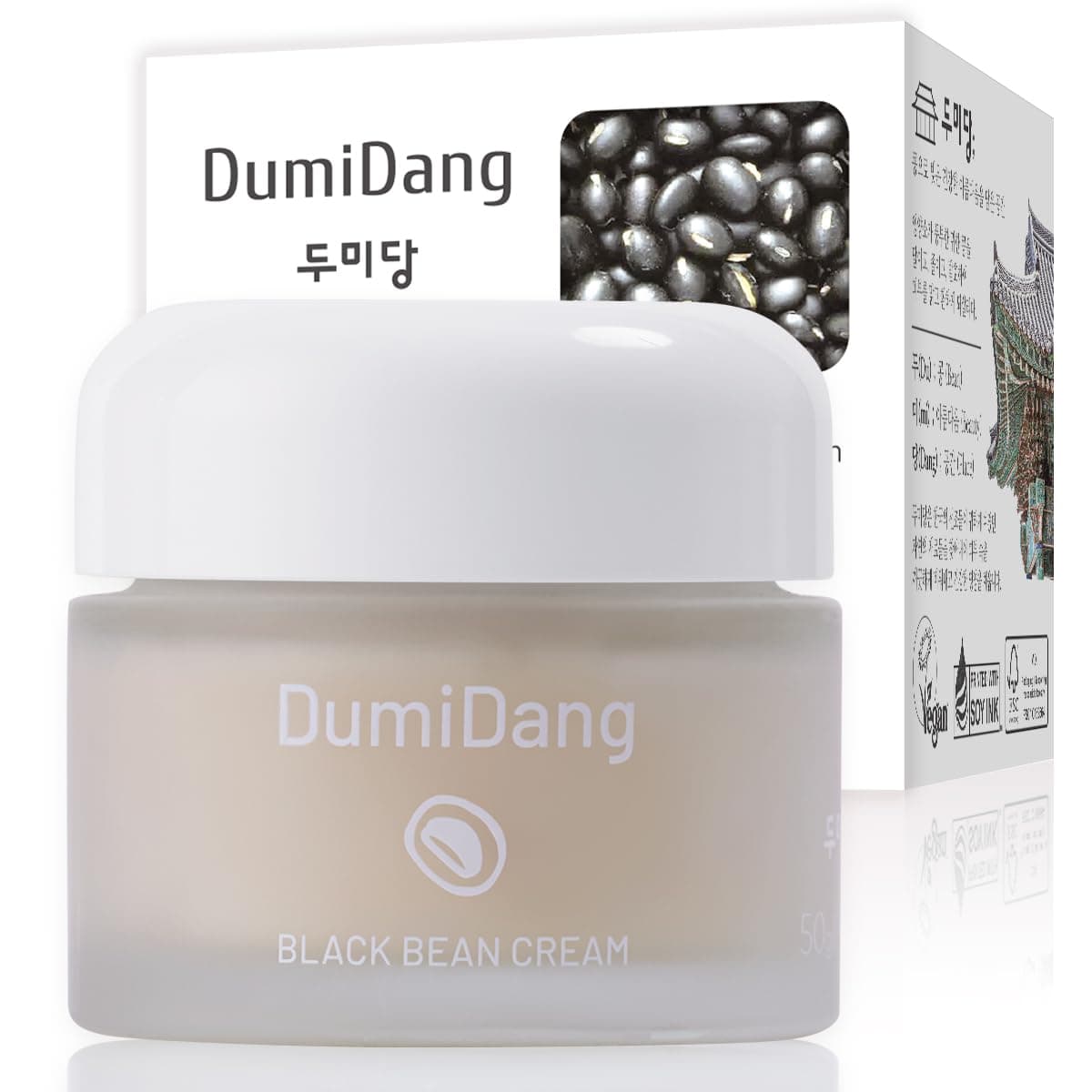 DumiDang Black Bean Cream - Korean Traditional Vegan Skincare Formula, Anti-Aging and Collagen boosting with Fermented Black Bean Extract, vegetable collagen and adenosine liposomes, 50g | 1.76oz.