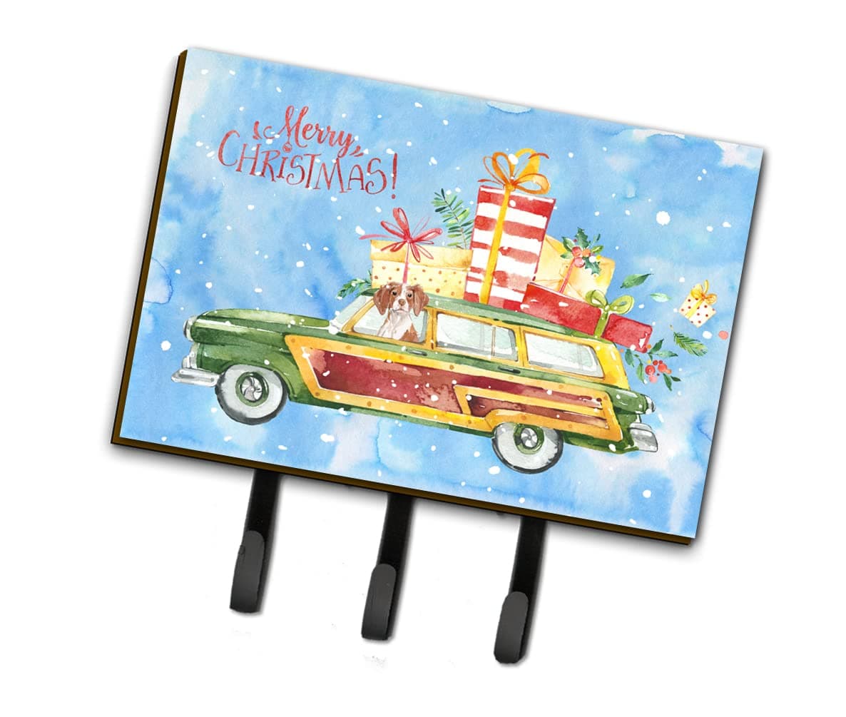 Caroline's Treasures Merry Christmas Brittany Spaniel Leash or Key Holder