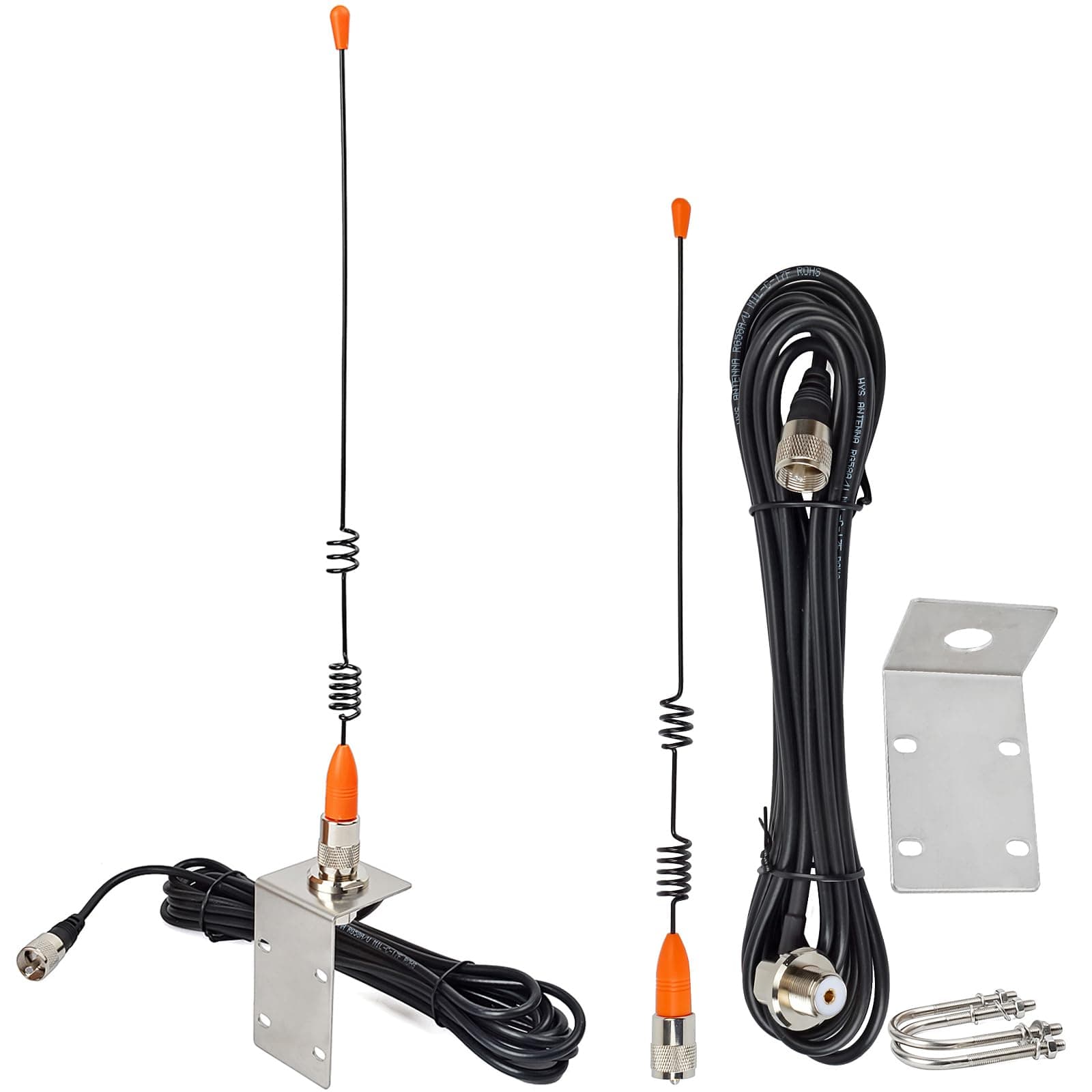 HYS VHF Marine/Boats Radio Antenna, Low-Profile 156-163mhz Antennas W/16.4ft(5m) RG58 Low Loss Premium Coaxial Cable with PL259 for Standard Truck Horizon Cobra Icom VHF Marine Mobile Radio