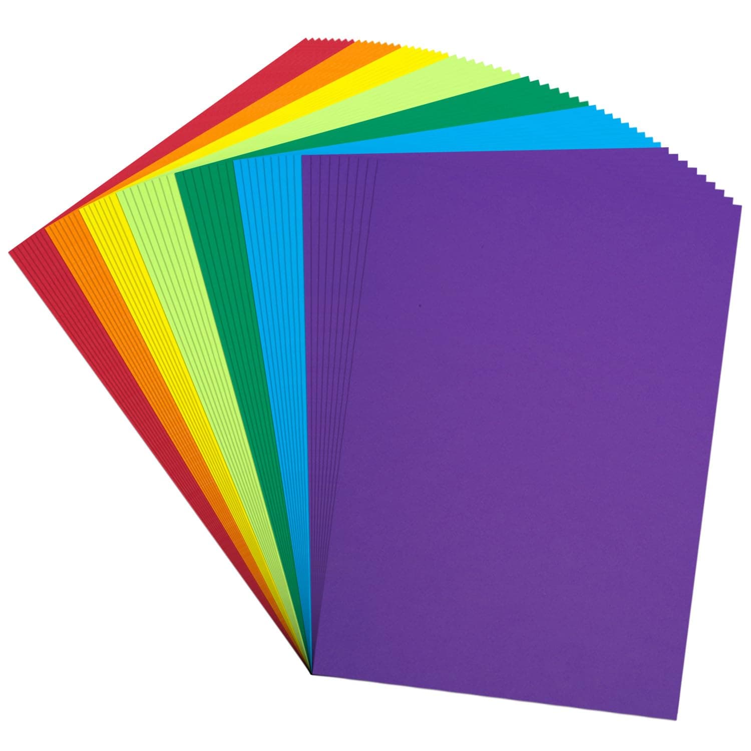 Colored Cardstock 8.5 in x 11 in,56 Sheet Classic Rainbow Index Paper 300GSM HeavyWeight Card Stock Set of 7 Colors
