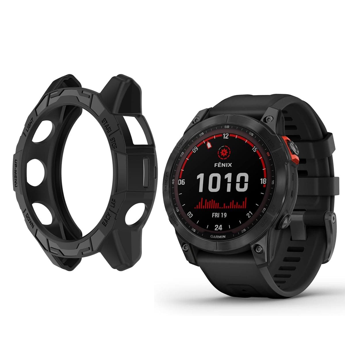 HOMTERN Silicone Cases for GARMIN Fenix 7/7 Pro and EPIX Pro 47mm,Black