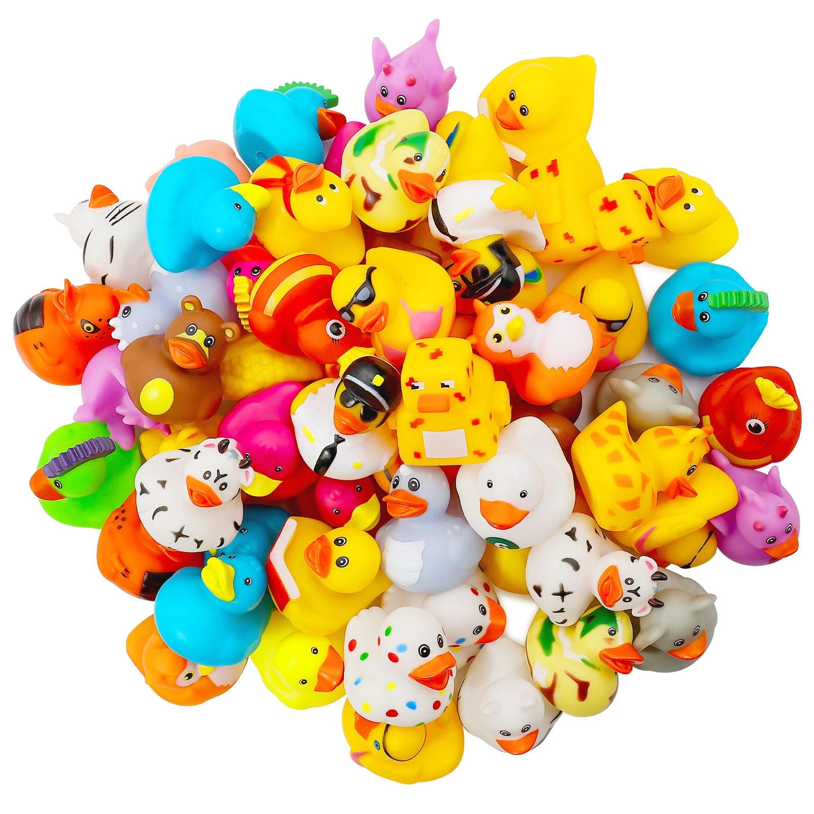 30 Pack Rubber Ducks for Jeeps 2.3 Inch Bulk Floater Jeeps Ducks for Ducking Assortment Rubber Duckies for Kids Baby Bath Toys Birthday Gifts Party Favors