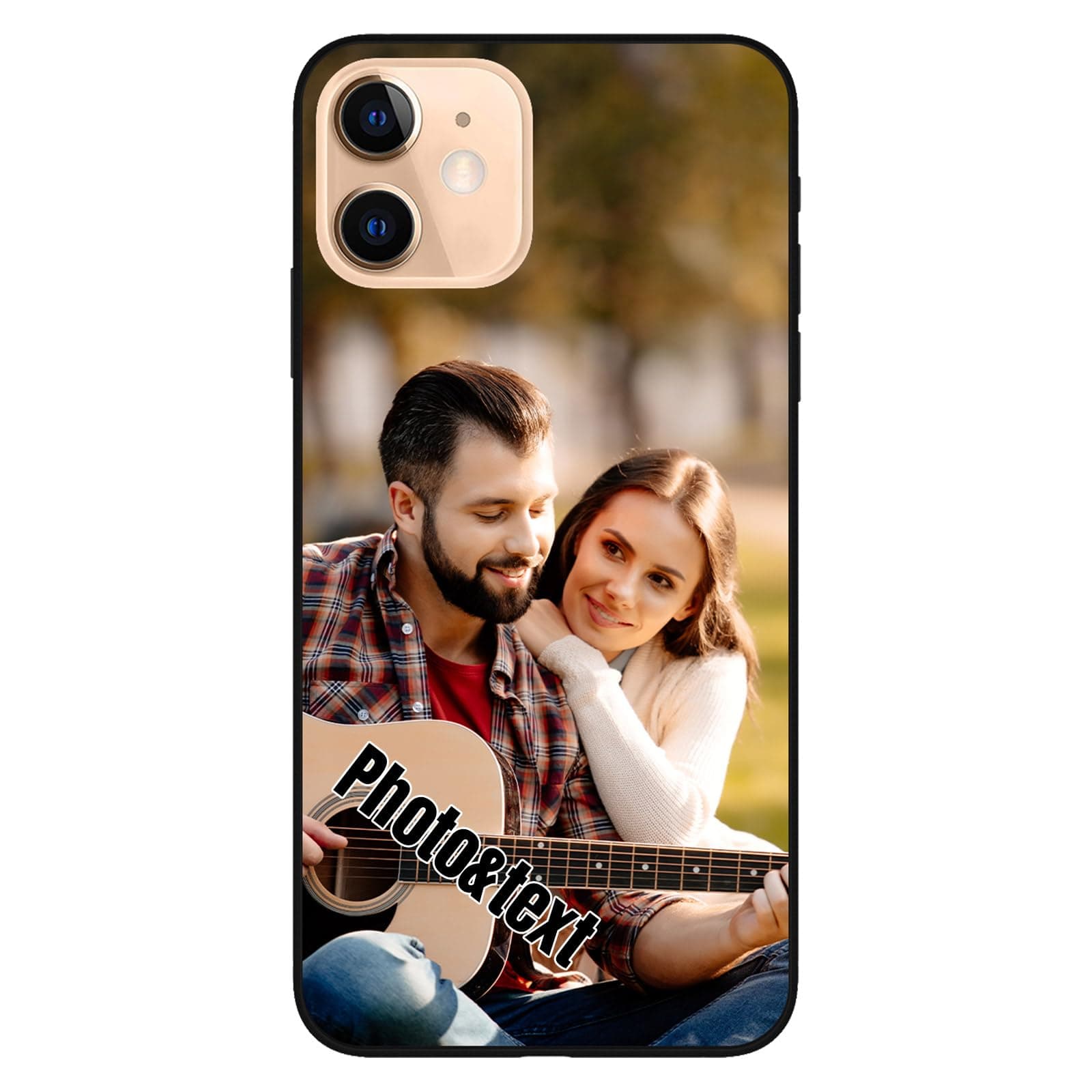 KakaTify Custom Phone Case for iPhone 12 Mini Multi-Picture Collages Cases Personalized Photo Text Image Name Logo Cover Customized Design Your Own Soft TPU Covers Black