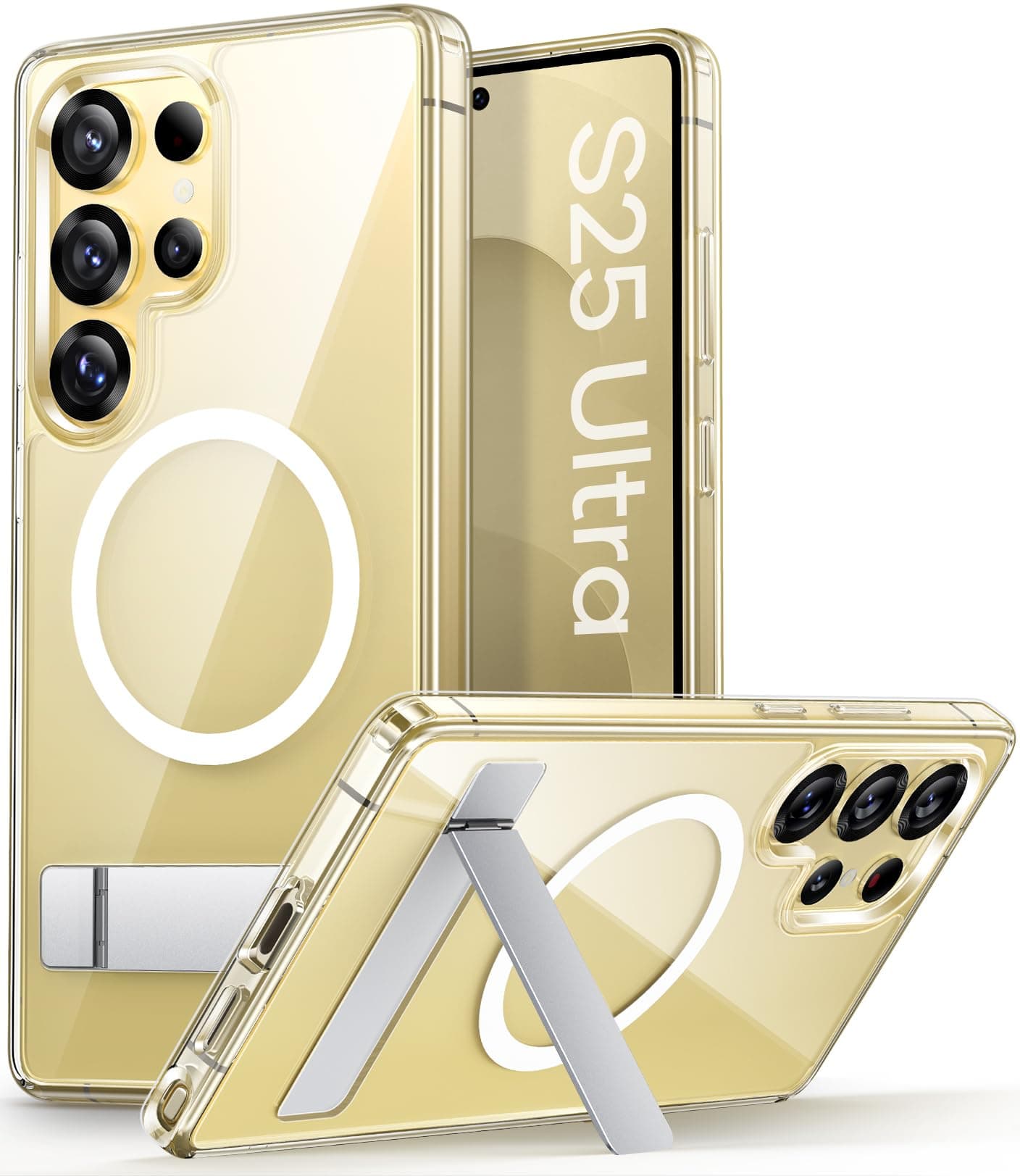 Vihibii for Samsung Galaxy S25 Ultra Magnetic Case with Stand, Clear