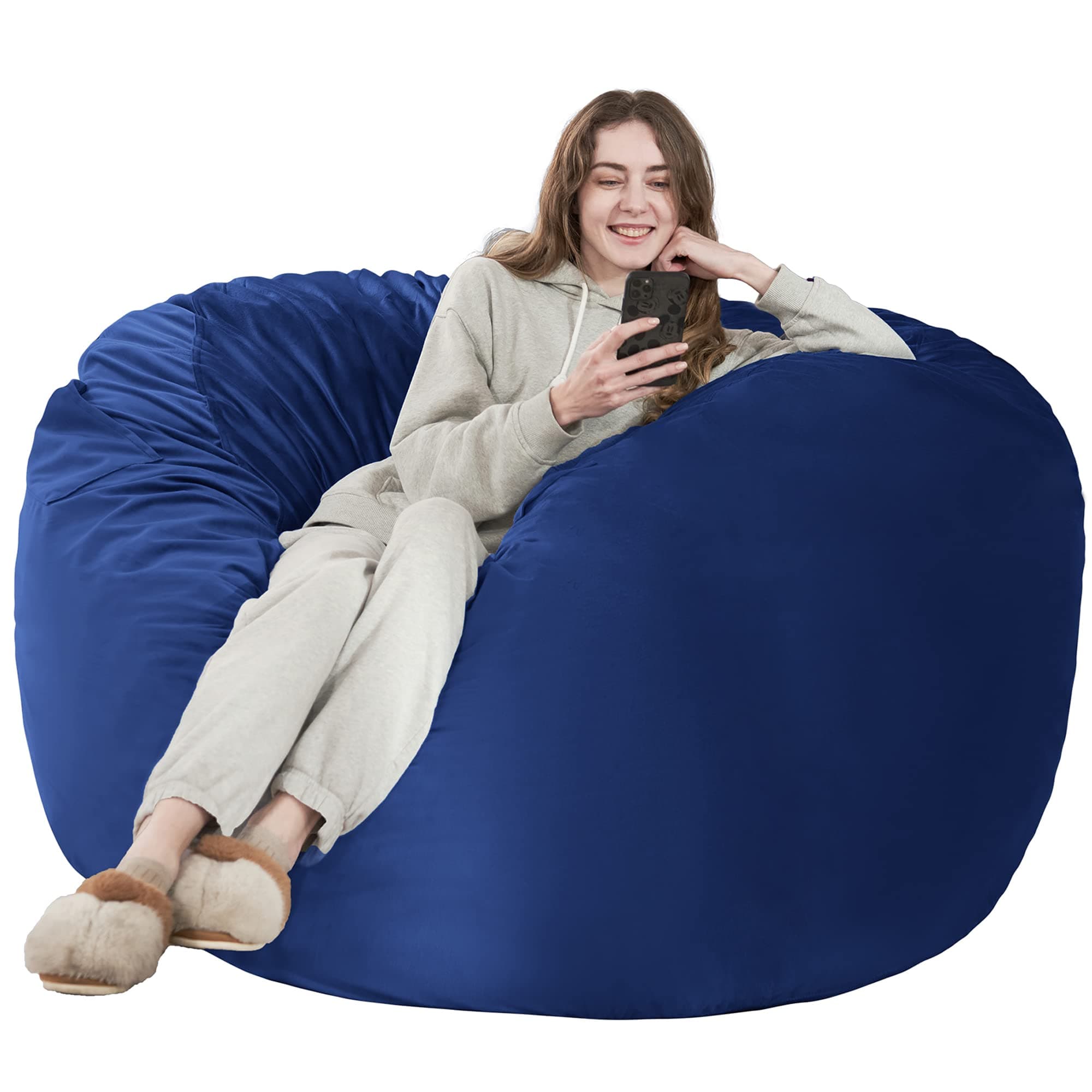 HABUTWAY 4FT Bean Bag Chair for Adults,Beanbag w/Dutch Velvet Cover