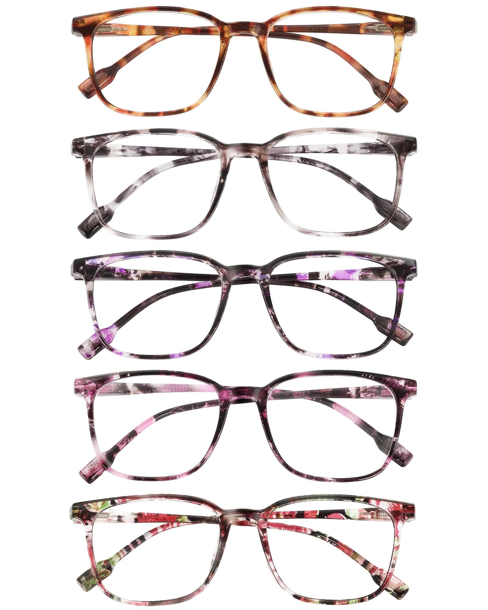 JOLISU 5-Pack Blue Light Glasses - Classic Style, Spring Hinges, Sturdy and Durable