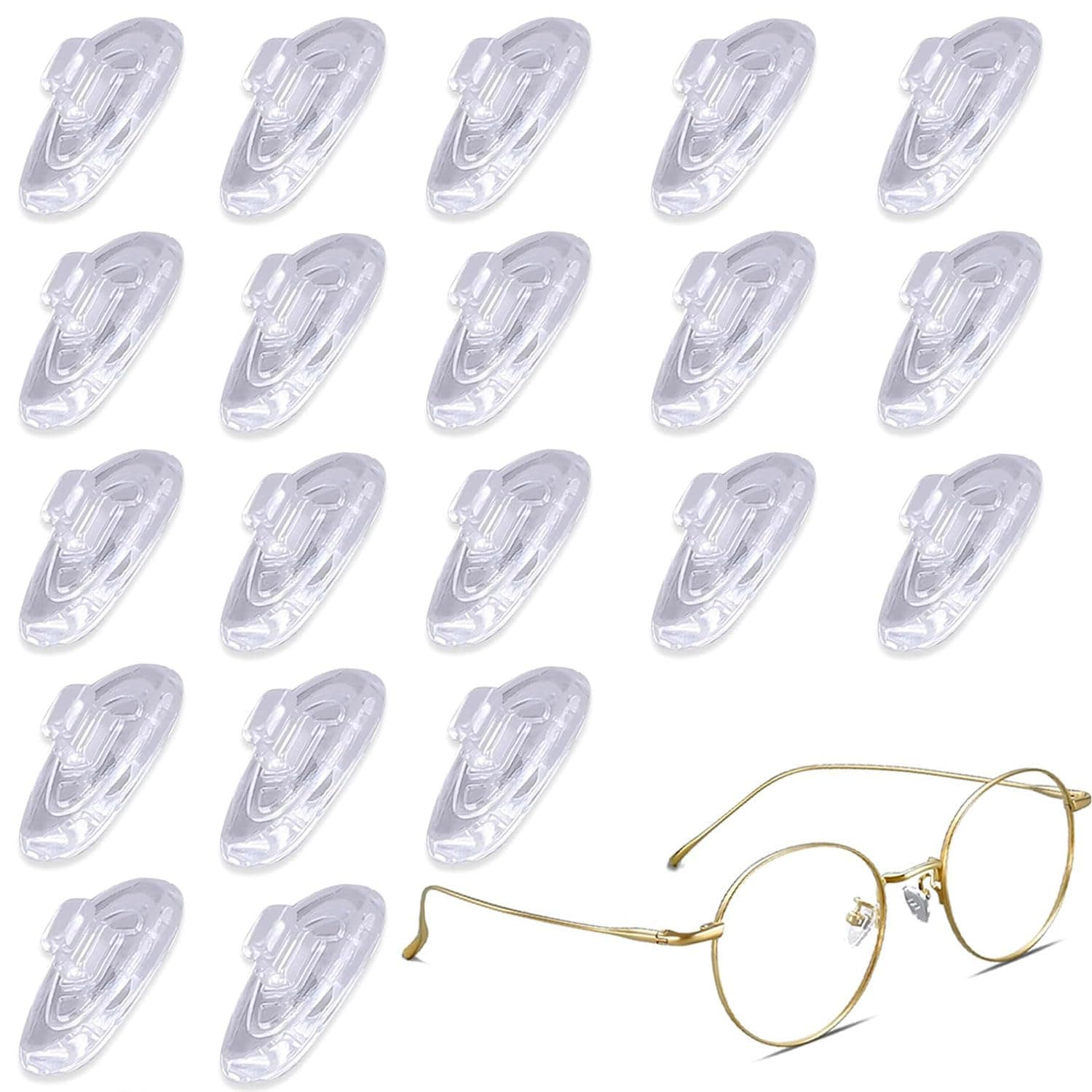 10 Pairs Nose Pads for Glasses Push on Nose Pads Silicone Nose Pads