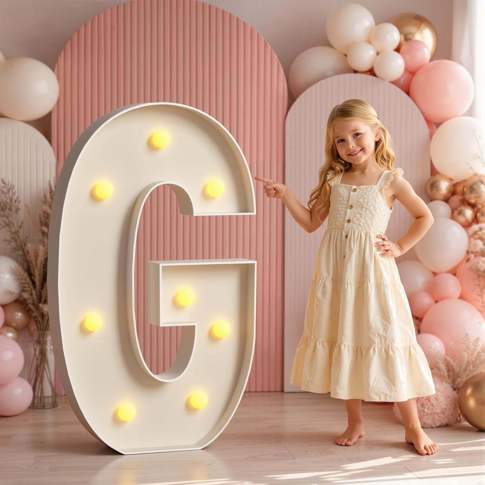 Tongjoy 3FT Marquee Light Up Letter G, Large for Baby Shower Party Backdrop Decor, Birthday Wedding Engagement Party Decorations, Mosaic