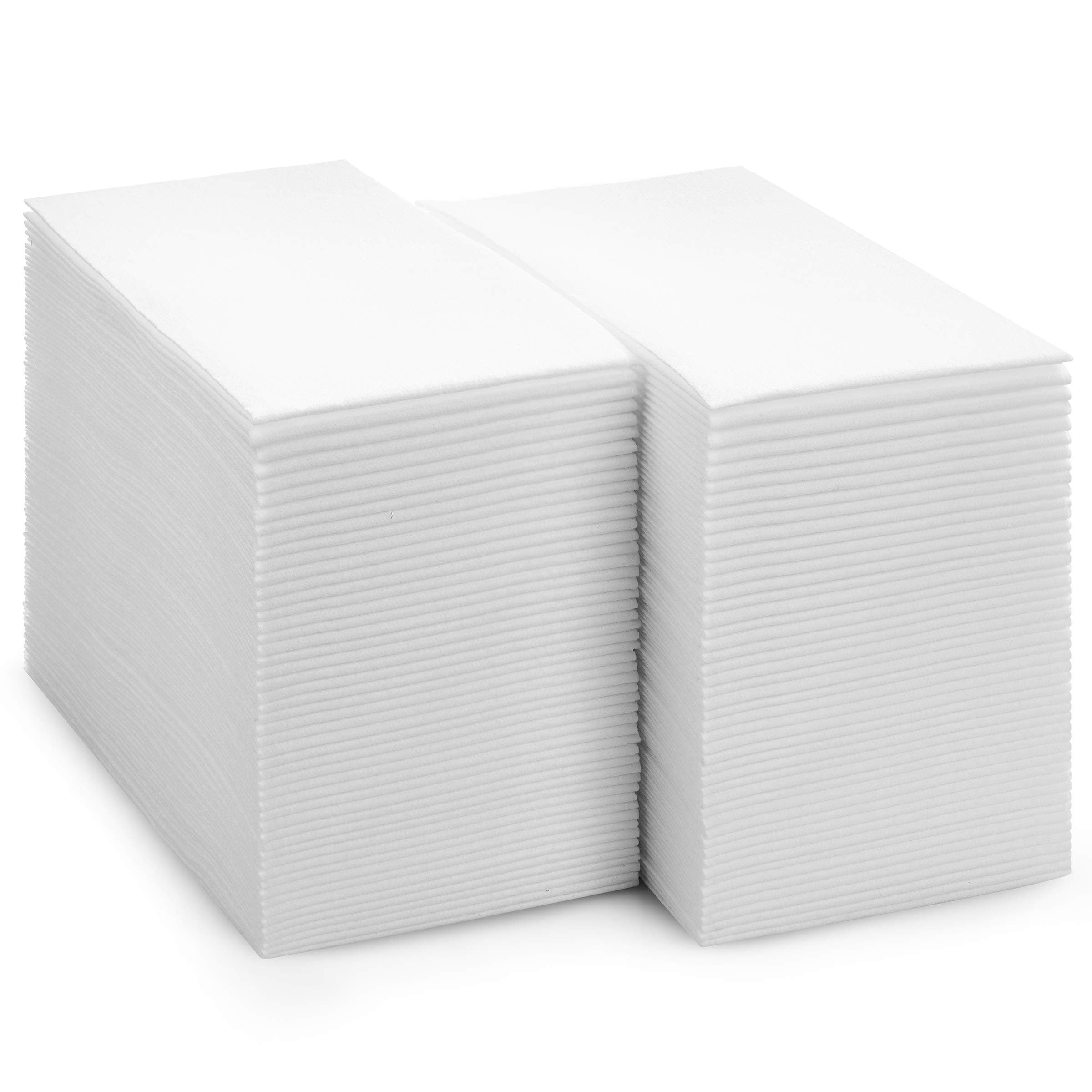 BloominGoods Disposable Bathroom Napkins | Single-Use Linen-Feel Guest Towels | Cloth-Like Hand Tissue Paper, White (Pack of 100)
