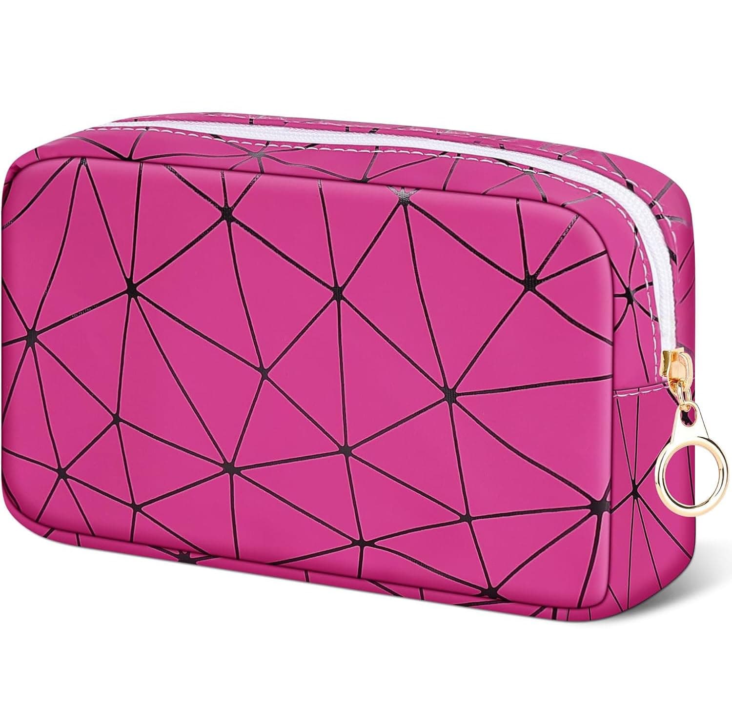 Likesing Period Bag for Girls Womens, Leather Sanitary Napkin Storage Bag, Portable Menstrual Pad Bag Period Pads Pouch, Rose red, Large